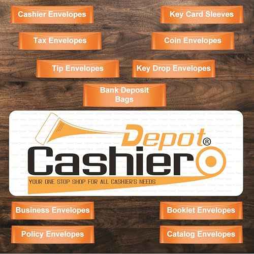 500 Cashier Depot - Cashier's Sales Report Envelope HM305, 4 1/2" x 10 3/8", Sturdy 24lb. Brown Kraft, Gum Flap. Excellent for Sales, Tips, Checks, Vouchers & End-of-Day Cashout Tracking