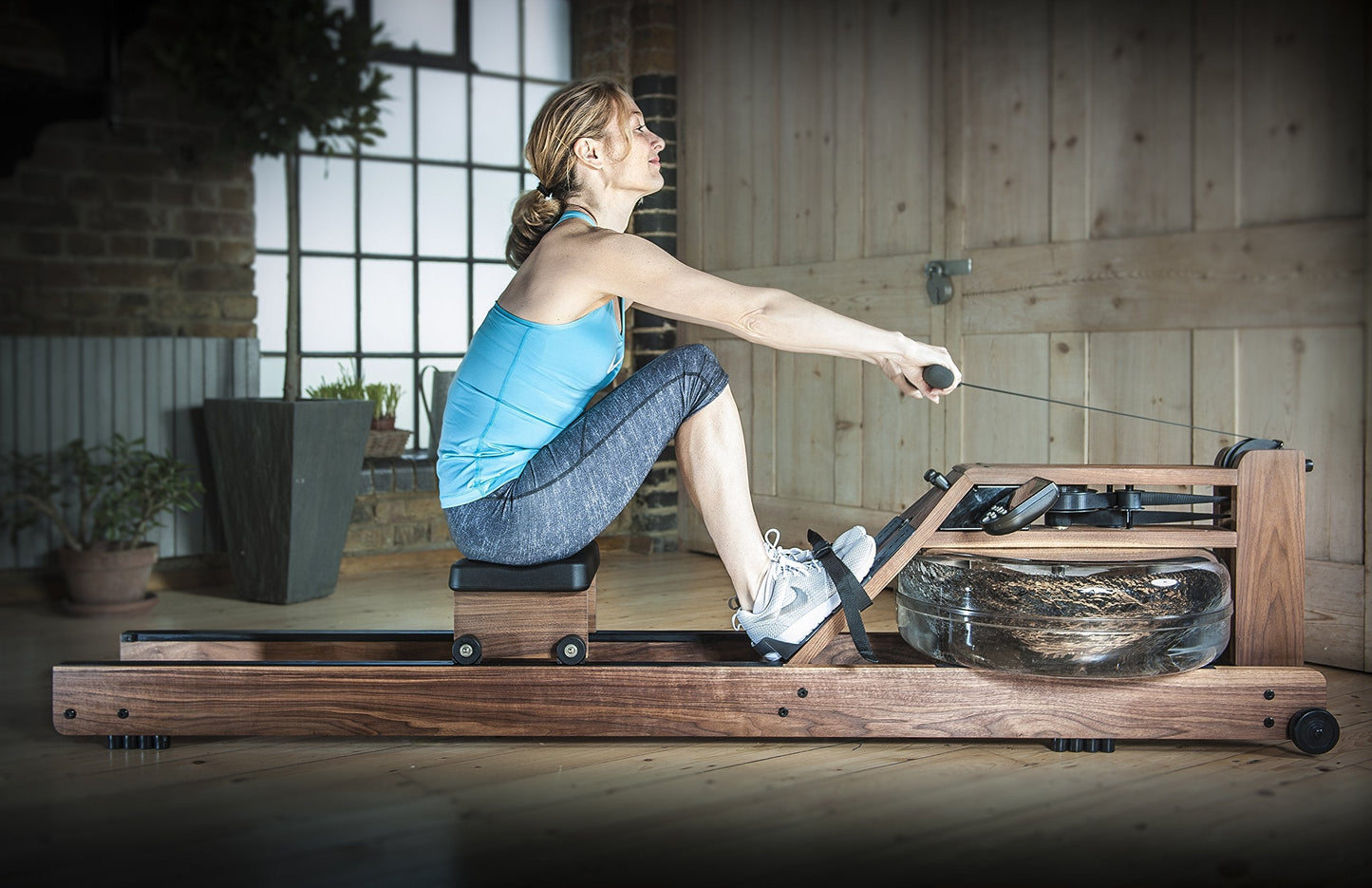 WaterRower Walnut Rowing Machine with S4 BLE Monitor | USA Made Water Rower | Original Handcrafted Erg Machine for Home Use & Gym | Best Warranty