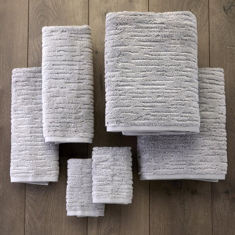 SKL Home CloudSoft 100% Cotton Luxury 6-Piece Towel Set, 600 GSM, Ultra Plush & Absorbent - 2 Bath Towels, 2 Hand Towels, 2 Washcloths, Gray