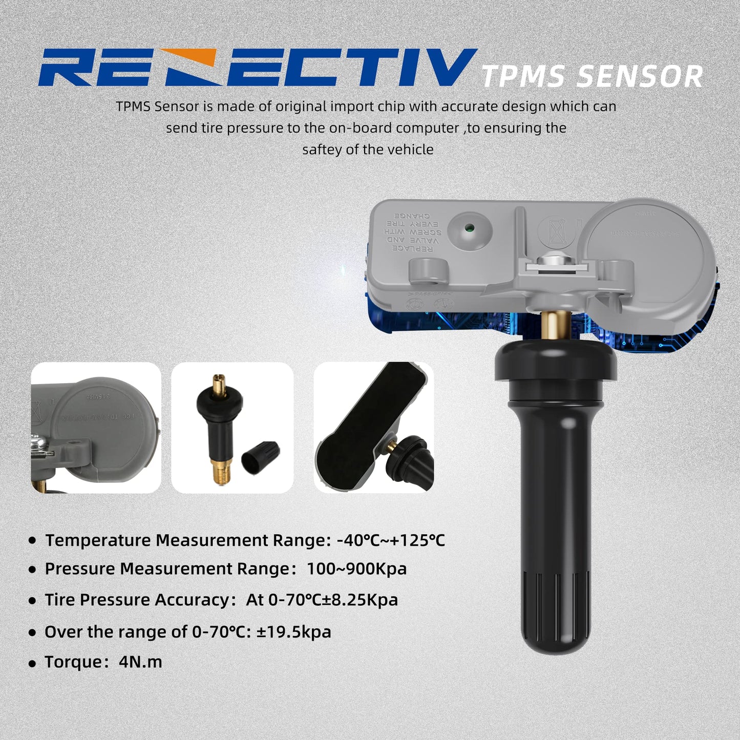 RENECTIV TPMS Sensor GM,315Mhz Tire Pressure Monitoring System Sensor Compatible for GM Chevy Buick GMC Pontiac Hummer Saturn Replaces#13581558 13581558 13598771 13598772