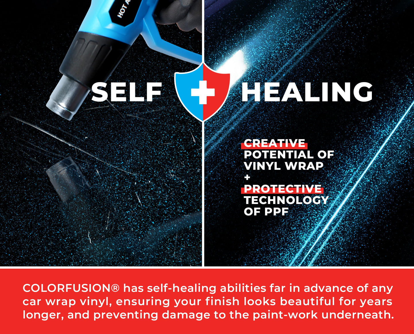 ColorFusion PPF by VViViD, Gloss Cosmic Blue Dry Apply PPF Vinyl Car Wrap Roll 6ft x 5ft