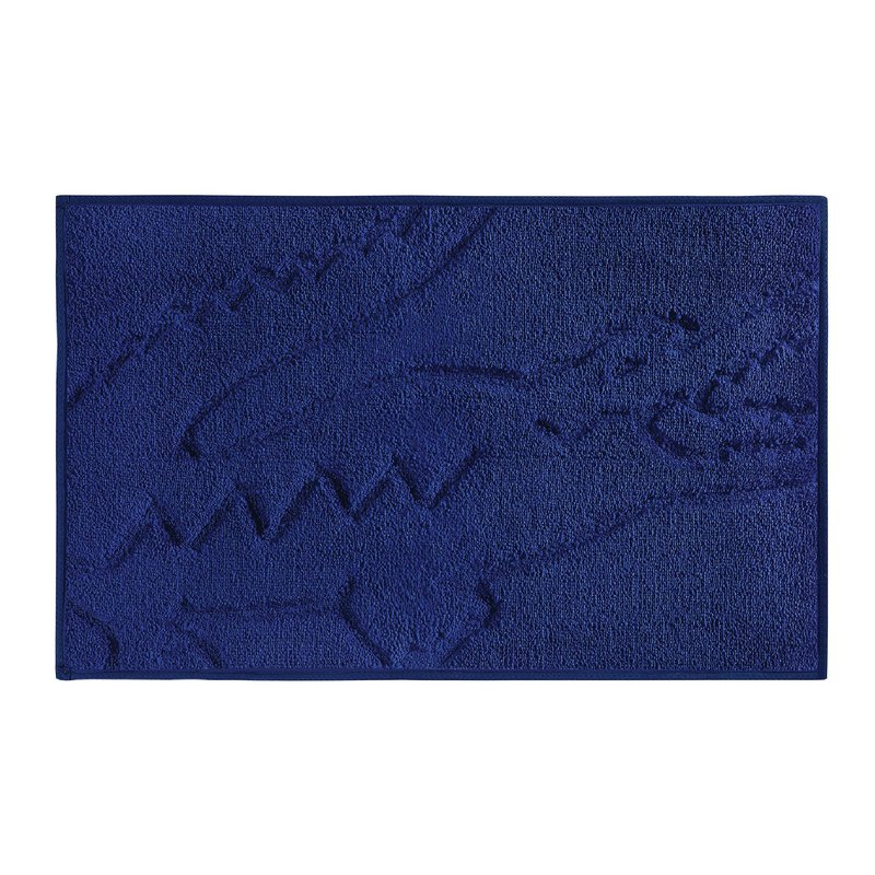 Lacoste Heritage Bath Rug – Ultra Soft Quick-Dry Microfiber and Tufted, Super Absorbent with Non-Slip Backing, Signature Crocodile Embossed Design and Stylish Bathroom Mat 20"x32" – Surf Blue
