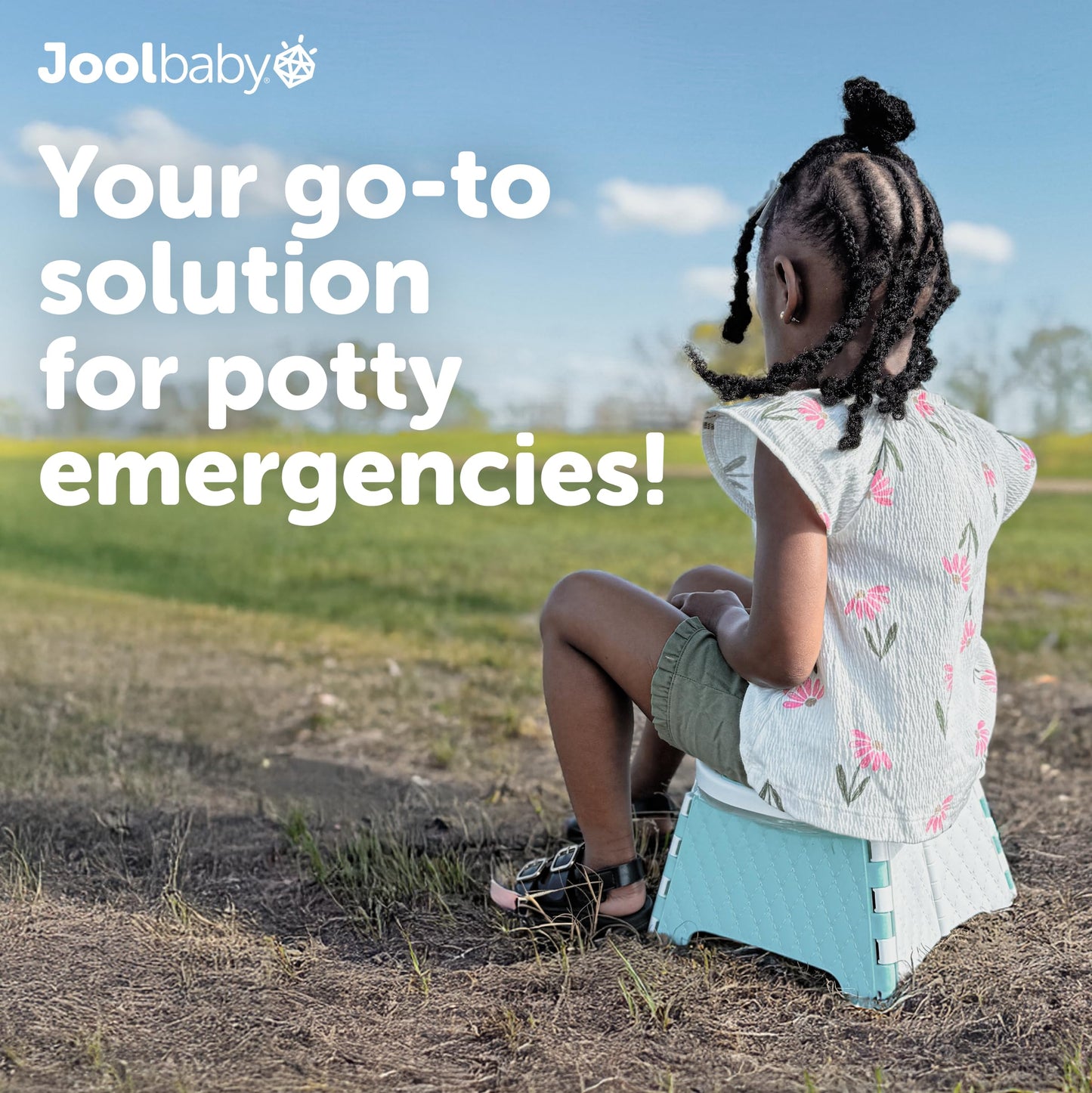 Jool Baby Portable Potty Training Chair with Travel Bag and 30 Liners, Foldable, Indoor/Outdoor Use, Camping (Aqua)