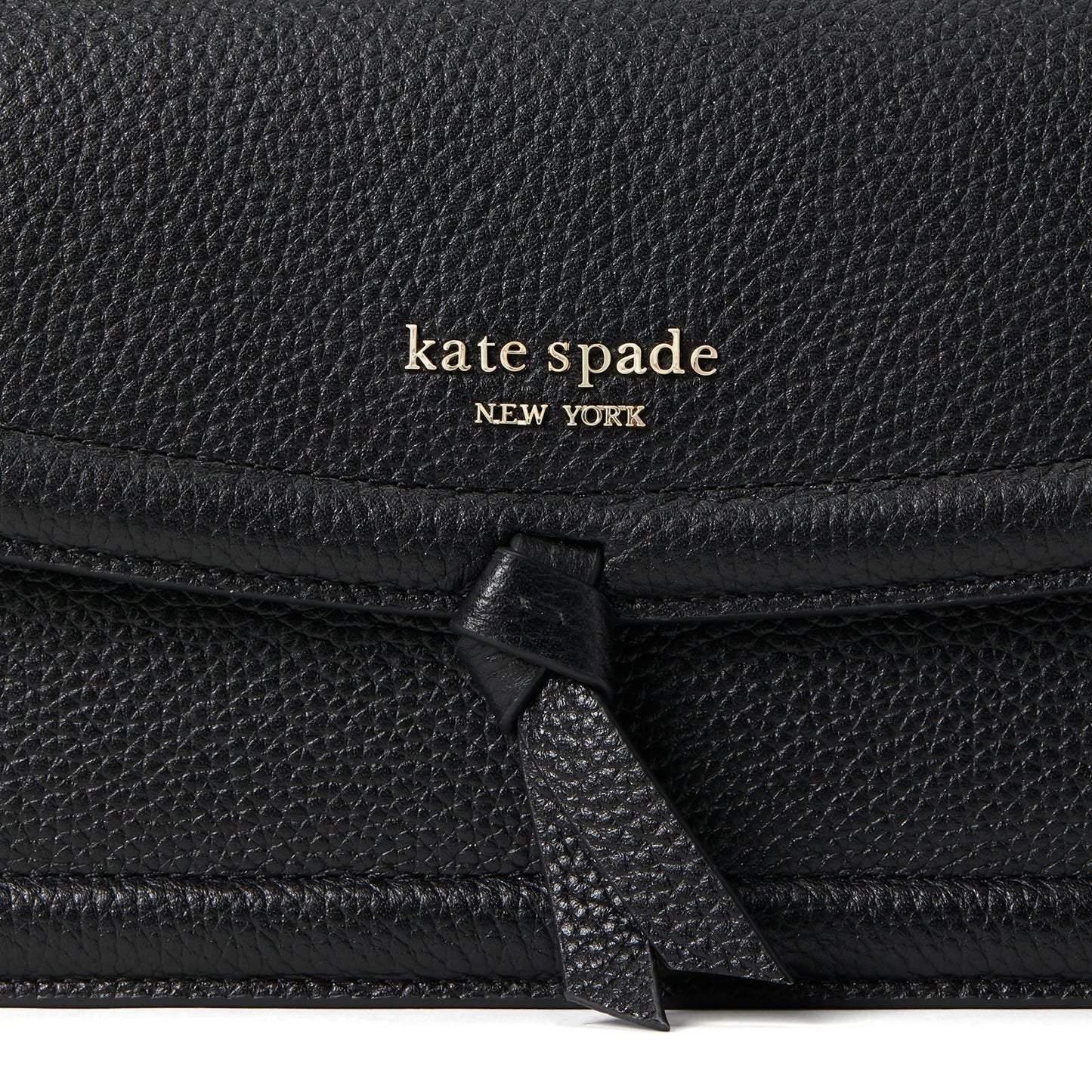 kate spade new york KNOTT PEBBLED LEATHER flap crossbody