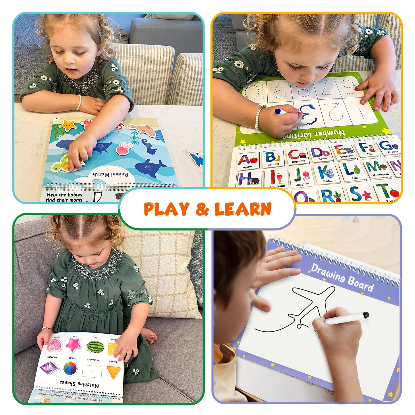 BenBen Busy Book for Toddlers, 30 Pages, Pre-Assembled, Preschool Learning Activities, Montessori Toys for Ages 3 and Up, Autism Sensory Toys, Kids Educational Activity Book, Birthday Gift