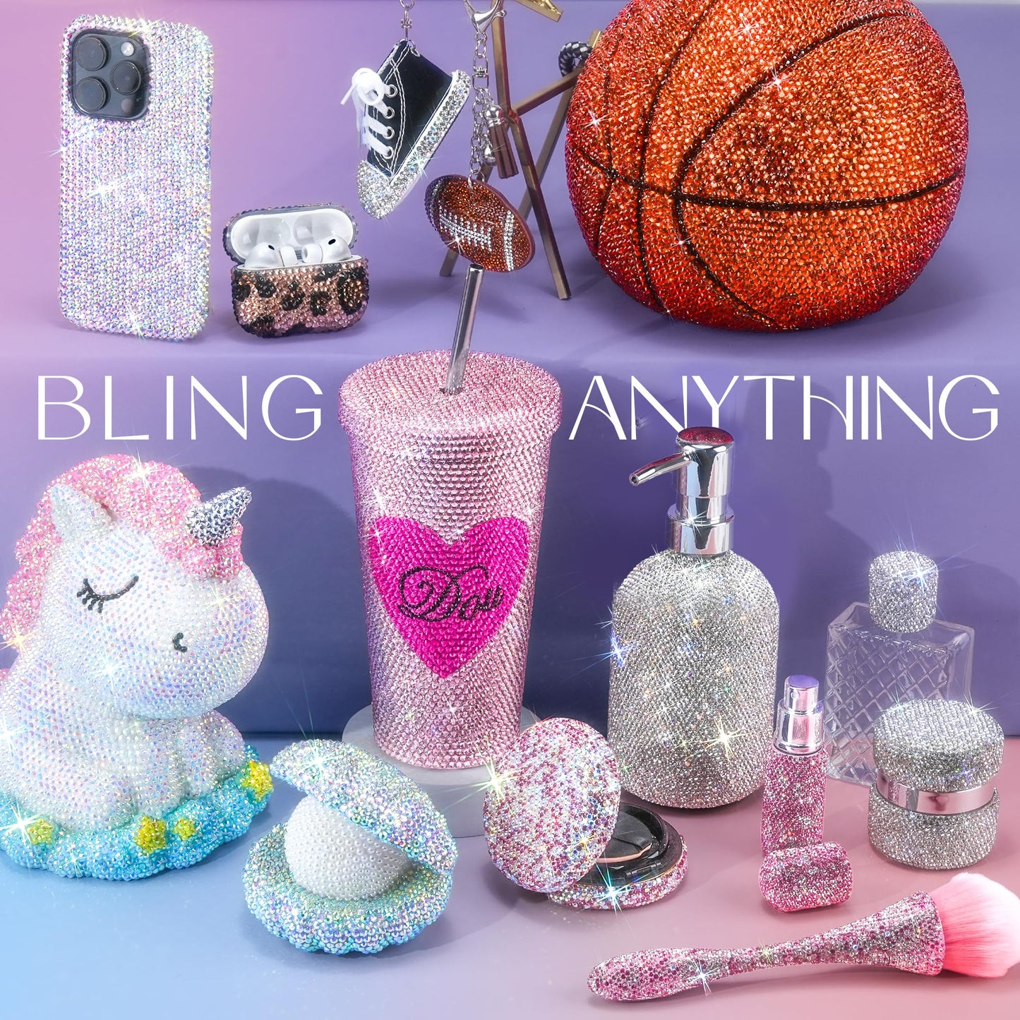 LOTWOW 40000 Pcs Resin Jelly Rhinestones Kit, 30 Colors 3mm Flatback Rhinestones with 4 Pcs B7000 Jewelry Glue & Tools, All-in-One Bedazzling Kit for DIY Arts & Crafts Mothers Day Gifts