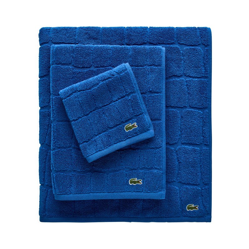 Lacoste Croc Scale 100% Cotton Towels – Highly Absorbent & Quick Drying, Premium Super Soft, Surf Blue, 2 Bath Towels (30"x56"), 2 Hand Towels (16"x30"), 2 Washcloths (13"x13") 6PC Bath Towel Set