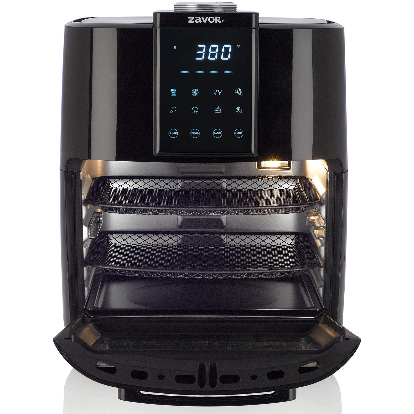 Zavor Crunch 12 Qt Air Fryer Dehydrator Combo with Rotisserie, Toaster Oven, Grill, Roaster & Convection Oven Functions | 8 Presets, Large Capacity, Accessories & Recipe eBook, Black