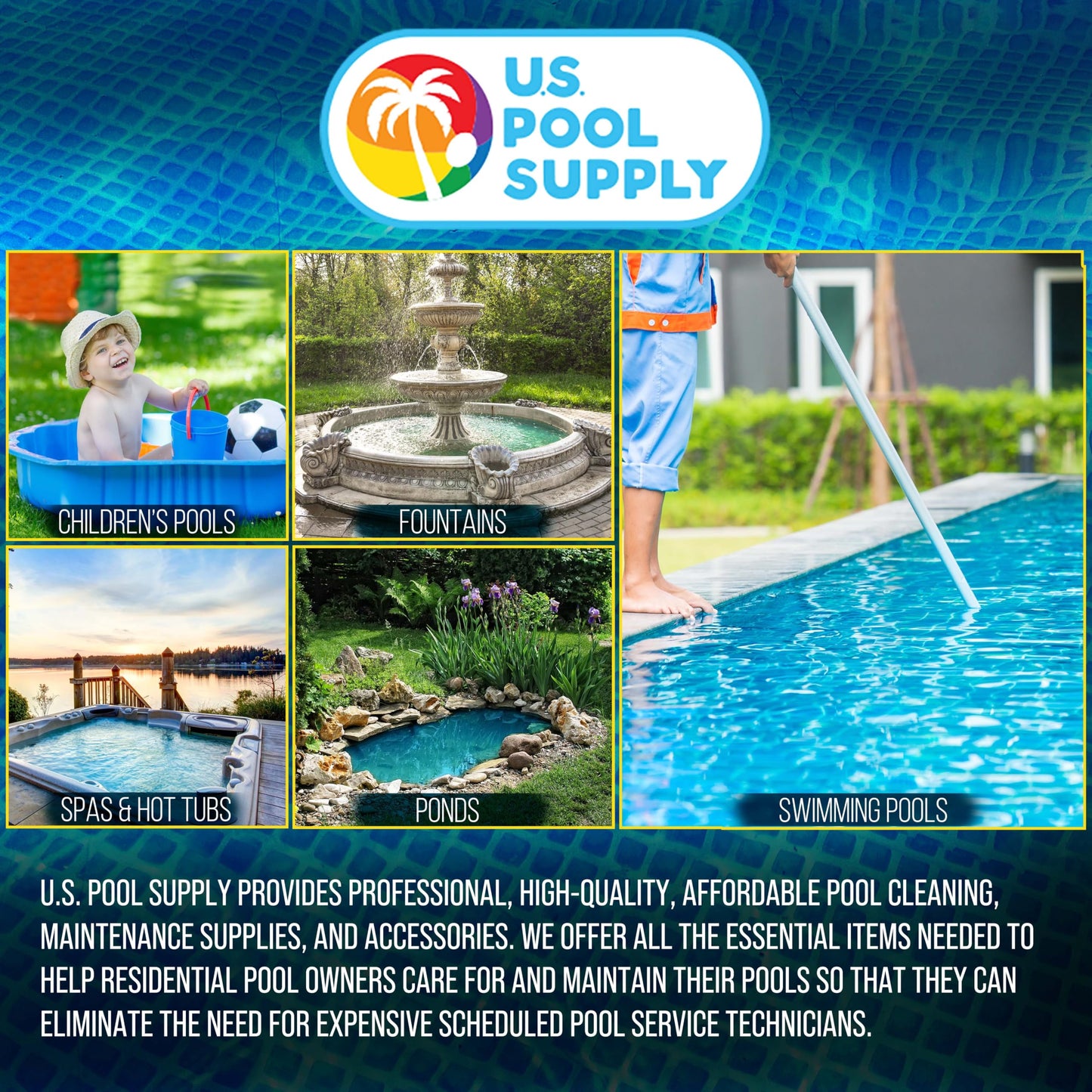 U.S. Pool Supply Heavy-Duty 17.5" Weighted Pool Vacuum Head with Aluminum Body - 5.6 lb Manual Inground Vacuum Head, Scrub Bristles, 1-1/2" Swivel Hose Connection - Concrete Pools, Clean Floor, Walls