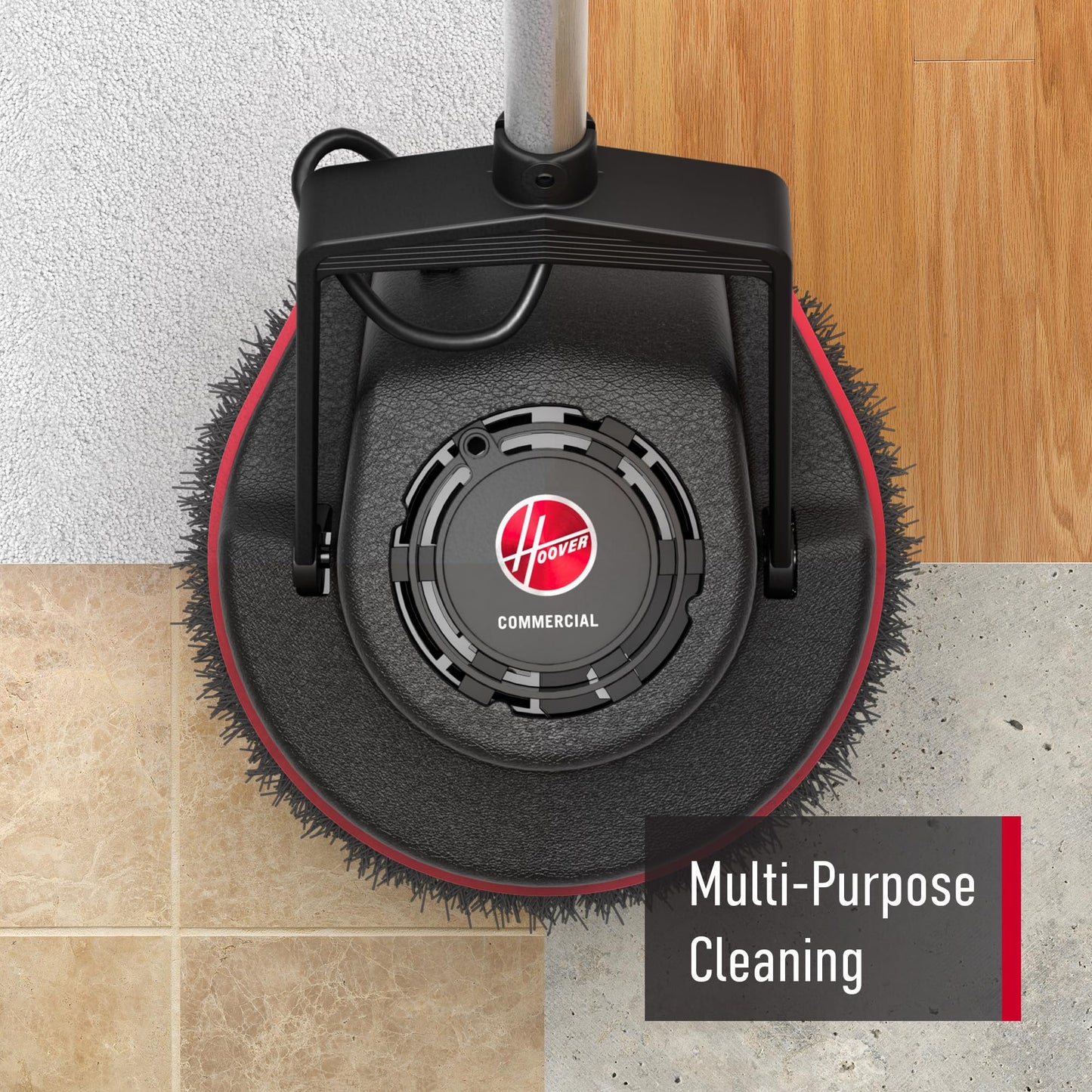 Hoover Commercial Orbiter Hard Floor Cleaner Machine, Multi-Purpose Hardwood Wood Laminate Carpet Tile Concrete Grout Marble Floor Cleaning, CH80100, Black