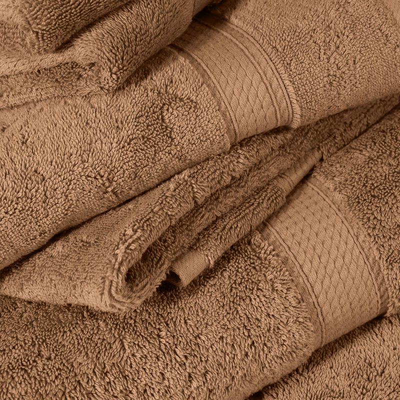 SUPERIOR Egyptian Cotton Pile 6 Piece Towel Set, Includes 2 Bath, 2 Hand, 2 Face Towels/Washcloths, Ultra Soft Luxury Towels, Thick Plush Essentials, Guest Bath, Spa, Hotel Bathroom, Rust