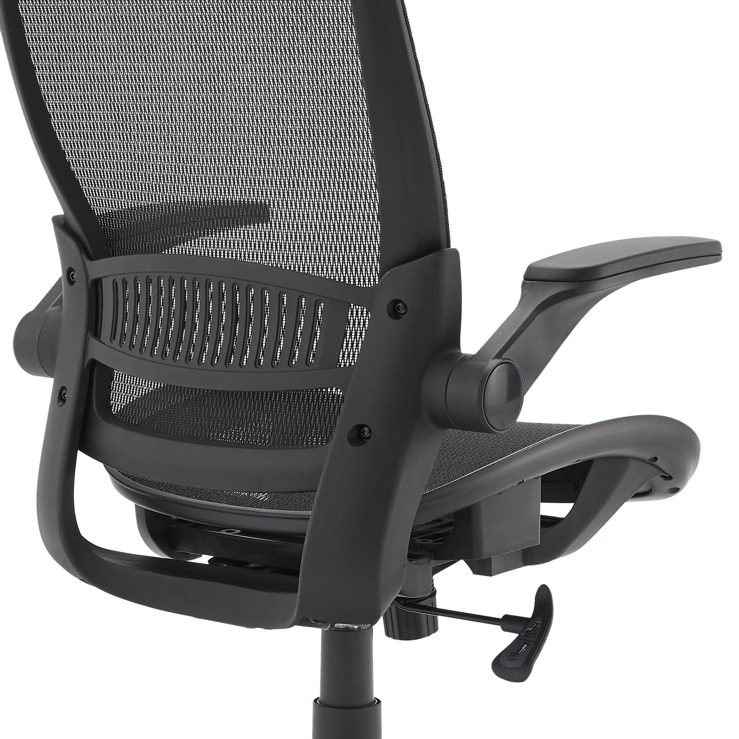 Amazon Basics Ergonomic High-Back Office Chair, Breathable Mesh, 360° Swivel, Easy to Assemble, Comfortable Flip-Up Armrests, 25.5"D x 26.25"W x 49.25"H, Black