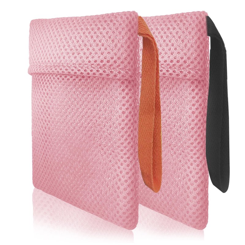 Beiskll 2 Pack Soap Bag Gentle Exfoliating,Bar Soap Pouch Saver Pocket,Body Scrubber Shower Bath Sponge Loofah (Pink)
