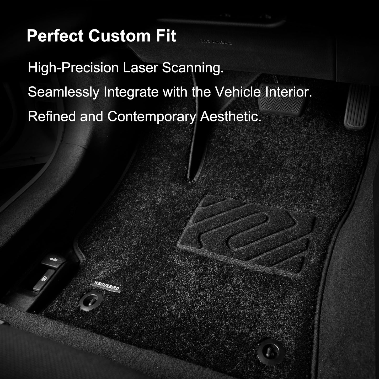 WENNEBIRD Superior Carpet Floor Mats for 2015-2019 Ford Explorer 7 Seats, 0.6-Inch Ultra-Thick, Noise-Reducing, All-Weather Waterproof Anti-Slip – 4-Pc Set