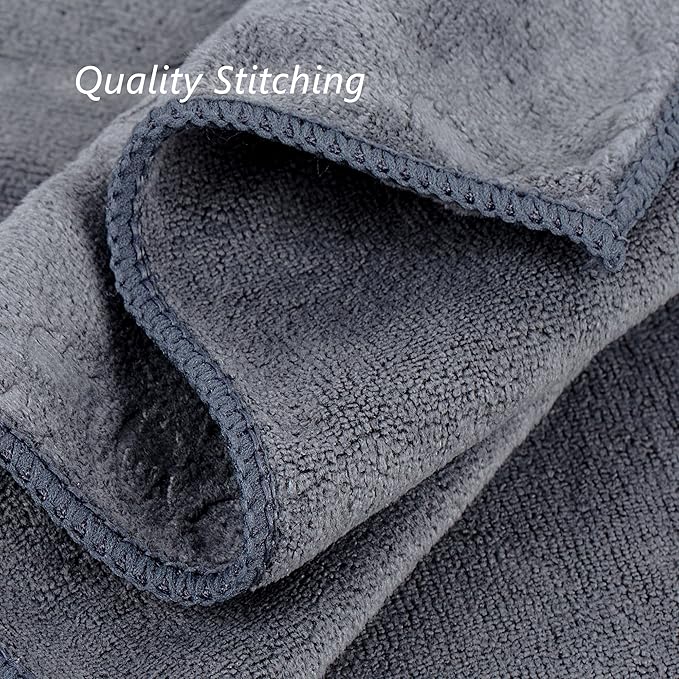 JML Large Bath Towels Set of 2, 30" x 60", Fast Drying, Soft Super Absorbent Oversized Microfiber Towel for Body, Use for Hotel, Salon, Yoga, Gym,Spa, Sauna, Shower, Pool, Sport - Grey Floral