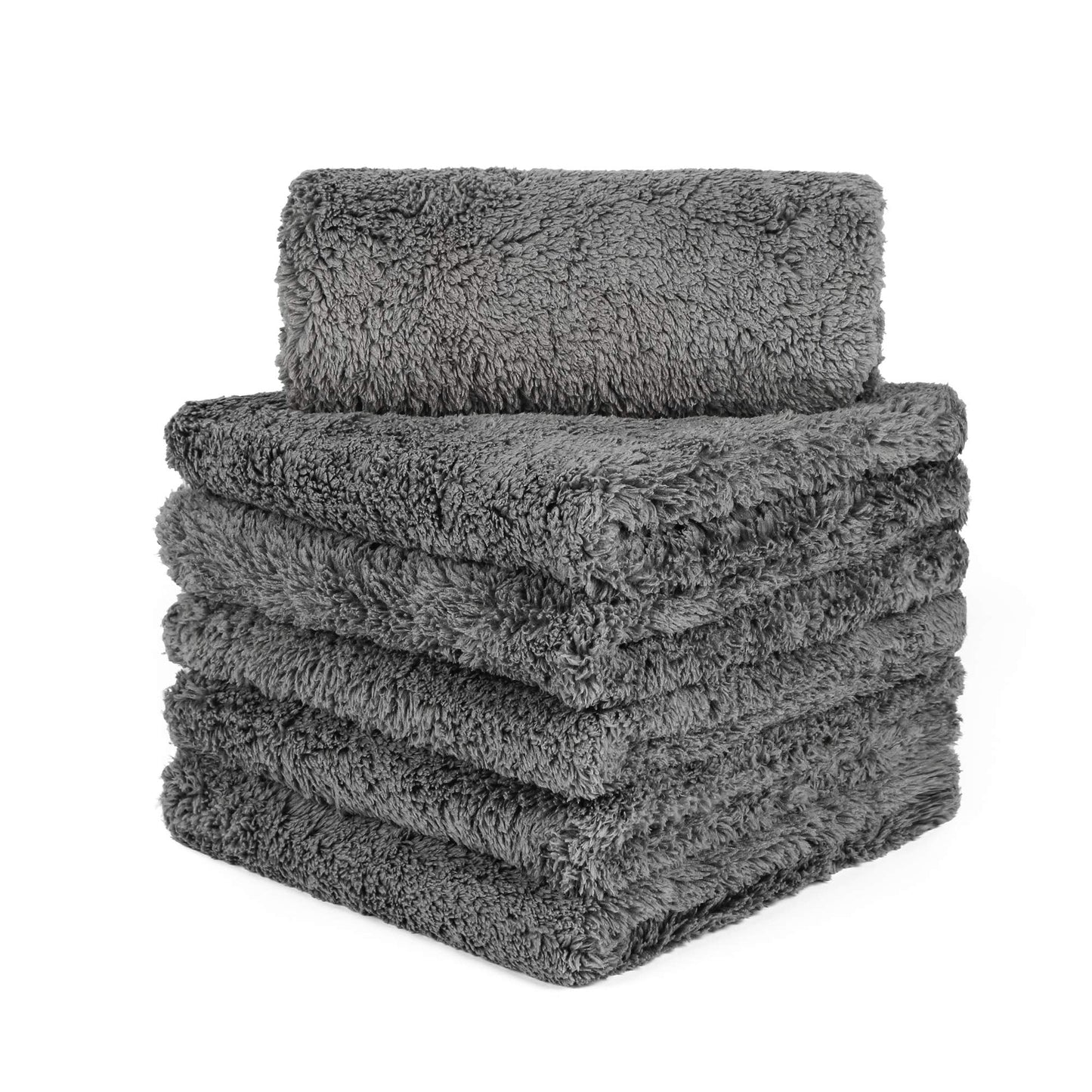 CARCAREZ Microfiber Towels for Cars, Car Drying Wash Detailing Towel with Plush Edgeless Microfiber Cloth (Grey)