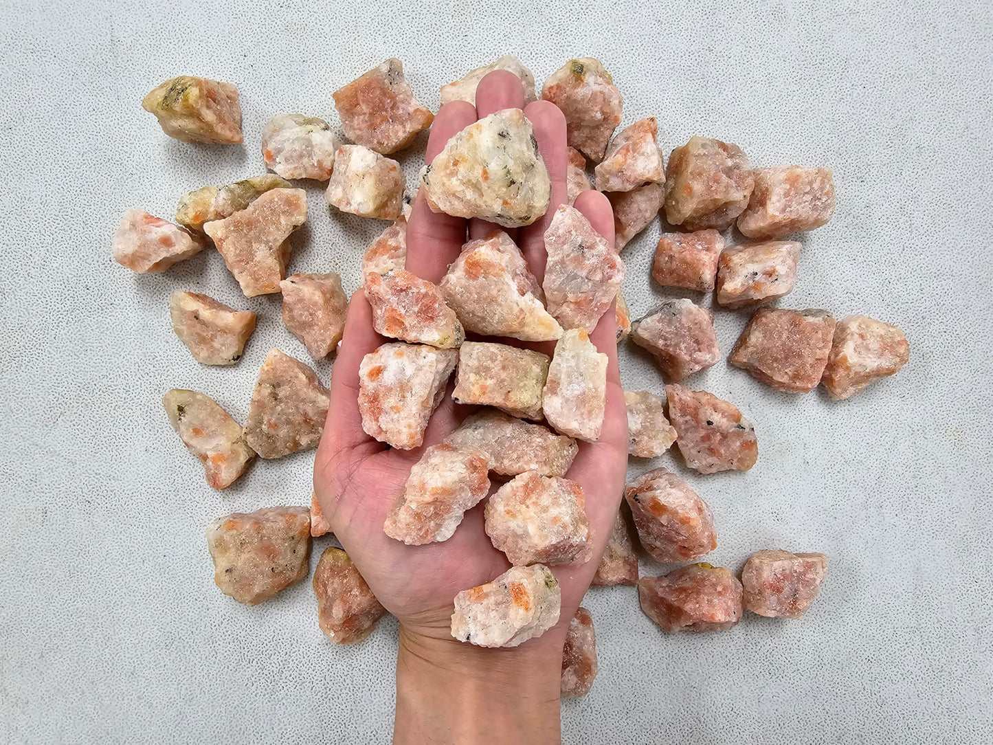 MINERALUNIVERSE Half Pound Sunstone Crystals Rough Stones - Bulk Sunstone - Raw Natural Stones & Crystals - Fountain Rocks for Tumbling, Polishing, Wire Wrapping, Reiki, Chakra Crystal Healing