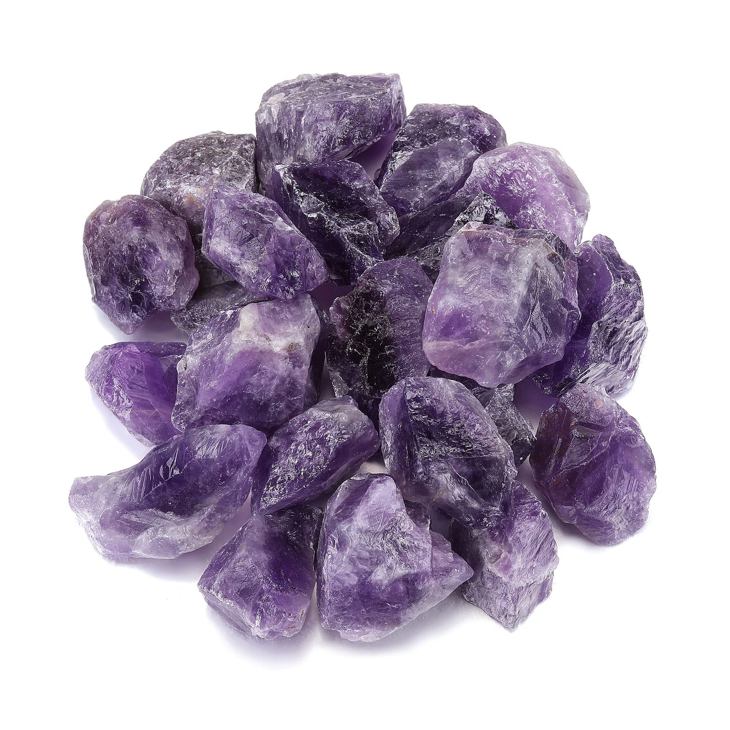 Jovivi Amethyst Crystals Bulk Rough Purple Healing Stones 1" Large Natural Raw Rocks for Tumbling, Cabbing, Decoration, Wire Wrapping, Wicca & Reiki - 0.5 lb