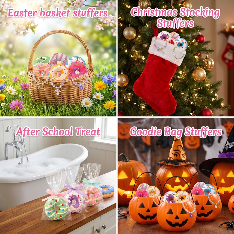 9 Pack Cupcake Bath Bombs for Kids with Surprise Inside, Kids Bath Salts with Jewelry Inside for Princess Girls, Super Large Kids Bath Balls for Children…