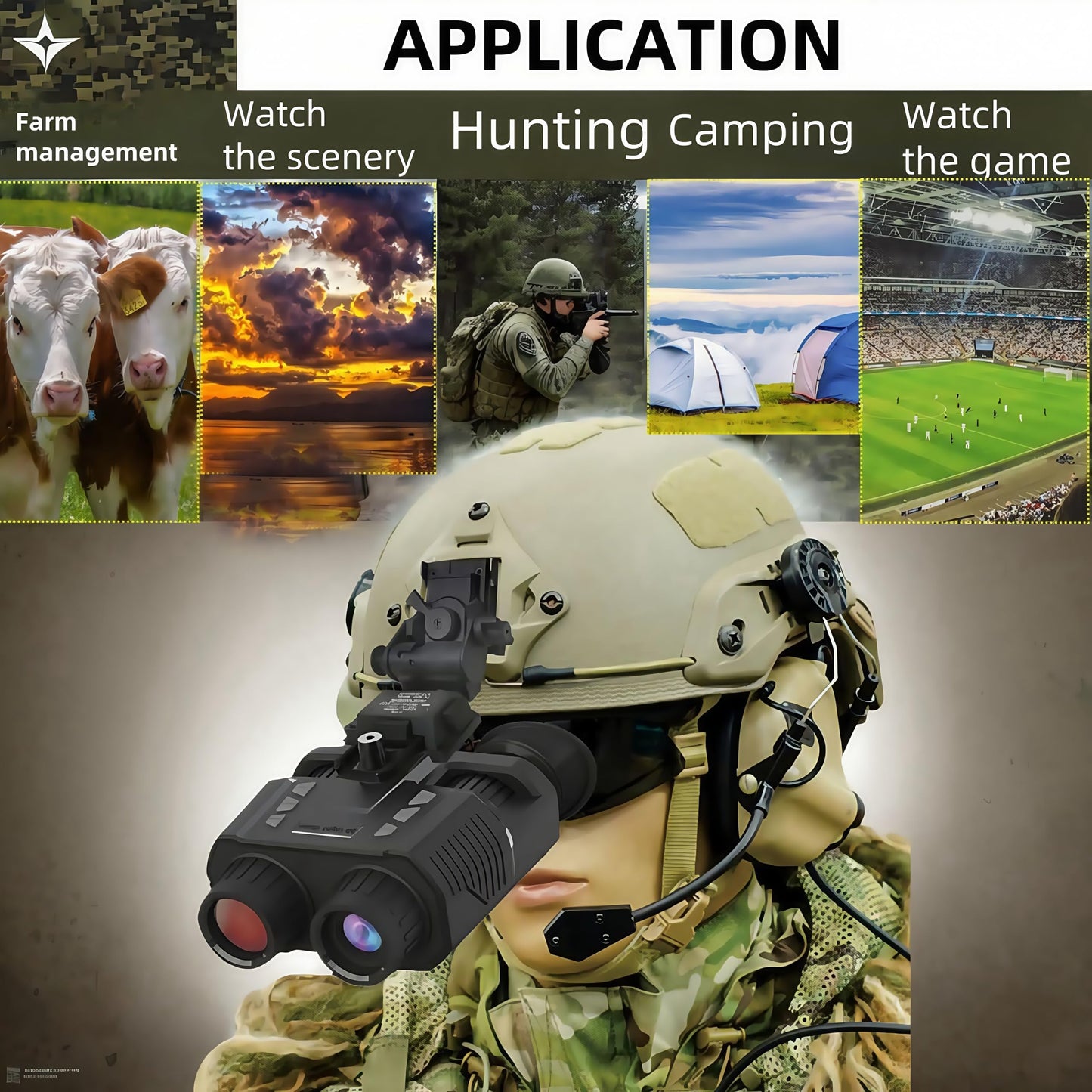 Night Vision Goggles，Qpingan 4K HD Infrared Tactical Night Vision Binoculars for Adults with Head Mounted Dual 1.4" Screen 8X Digital Zoom 3000mAh Battery 32G Card for Hunting Essentials Camping Gear