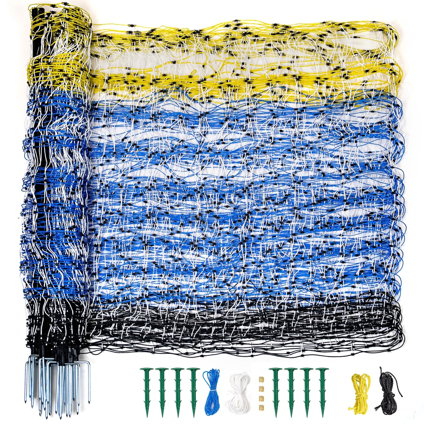 PPOLB Highly Visible Blue Electric Fence Netting, 35.4" H x 164' L, Portable Livestock Nets Mesh for Goats, Sheep, Hogs, Dog, Electric Fencing for Backyards, Homesteaders, Farms Ranches, and Gardens