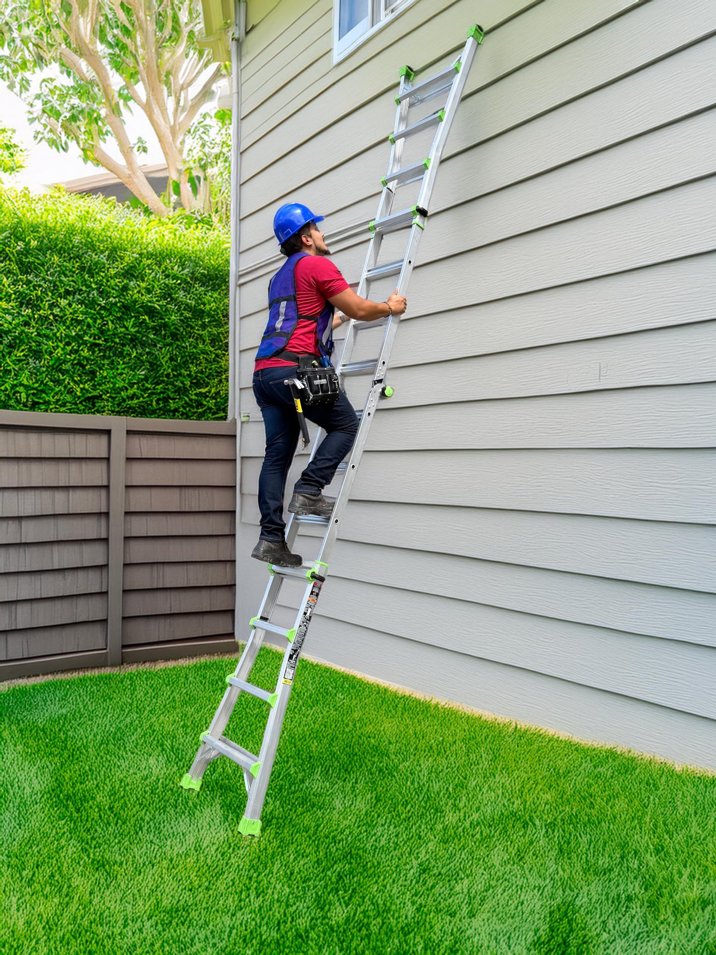 Louisville 18-Ft Reach Aluminum Multipurpose Ladder, Type IA, 300-pound Load Capacity, L-2099-18