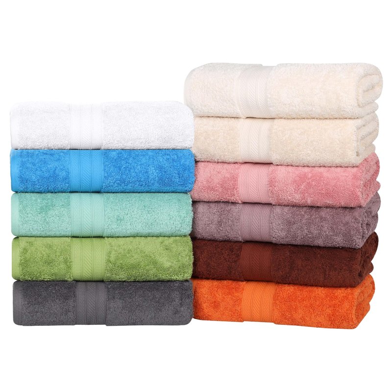 Superior Long Staple 100% Combed Cotton 700GSM Solid Highly-Absorbent 4-Piece Bath Towel Set for Bathroom, Shower, Kitchen-Super Soft, Plush, Highly Absorbent, Assorted 4-Piece Towels, Hot Chocolate