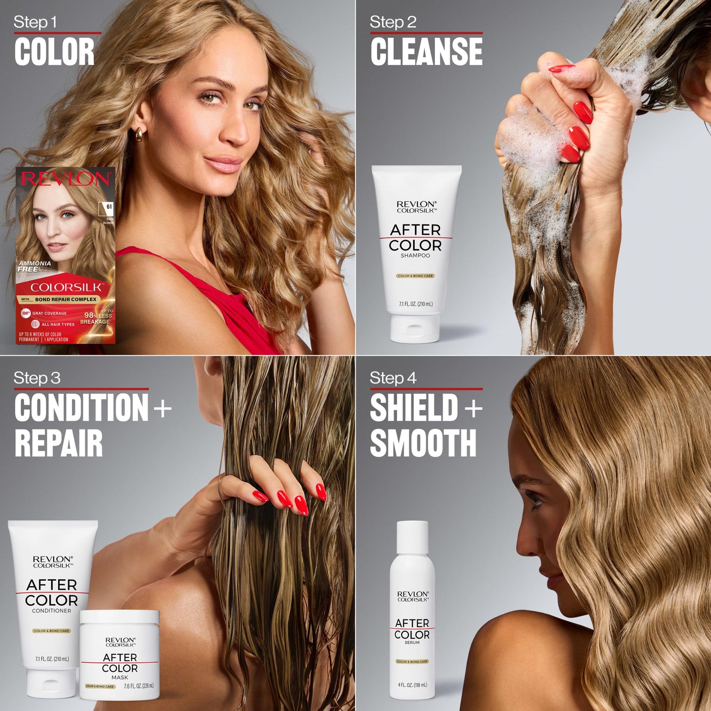 Revlon ColorSilk with Bond Repair Complex, Black Permanent Hair Color, 100% Gray Coverage, Ammonia Free Hair Dye, Vegan Keratin, 12 Natural Blue Black (Pack of 3)