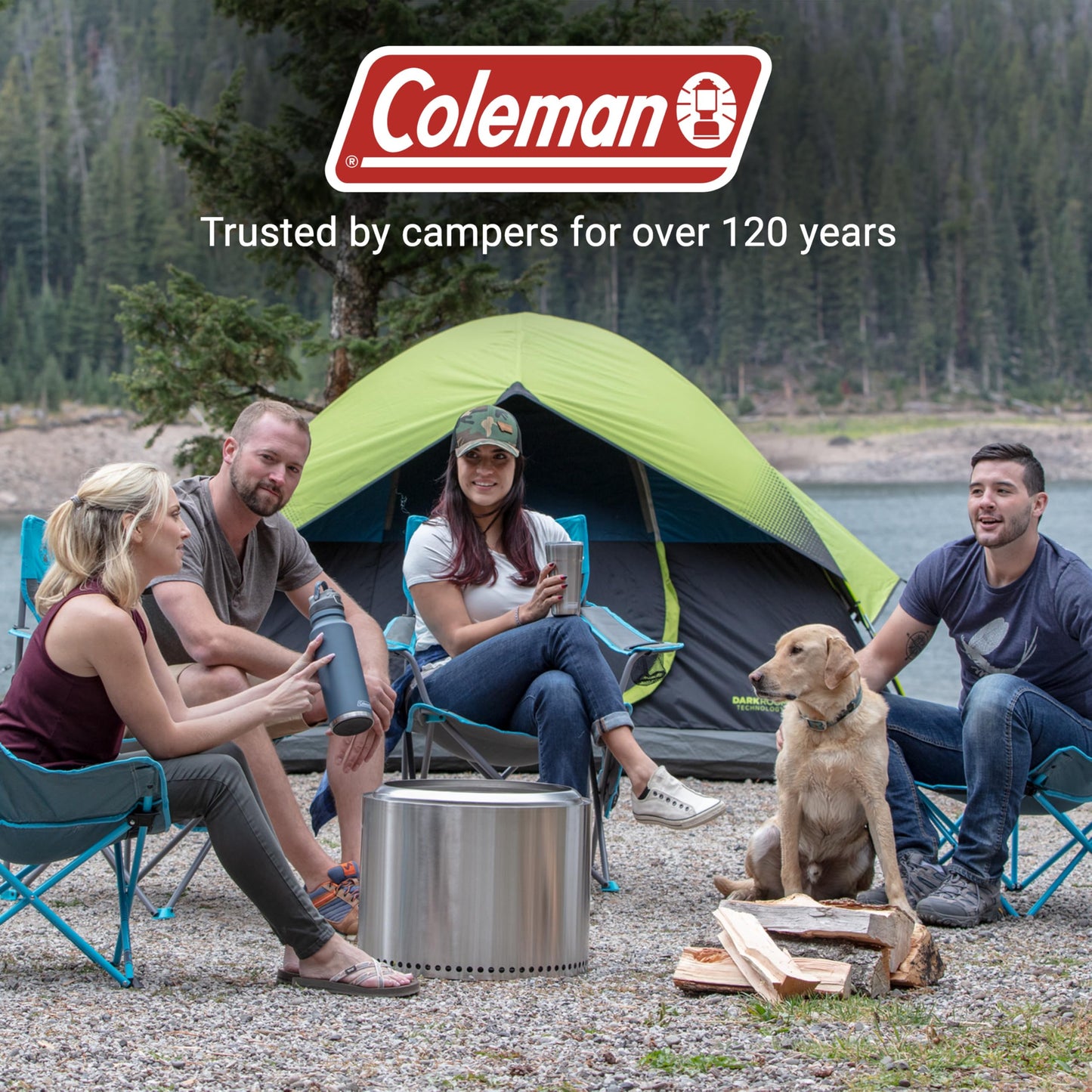 Coleman Sundome Dark Room 4/6 Person Tent, Blocks 90% of Sunlight to Keep Inside Cool, Weatherproof Tent with Rainfly Sets Up in Minutes