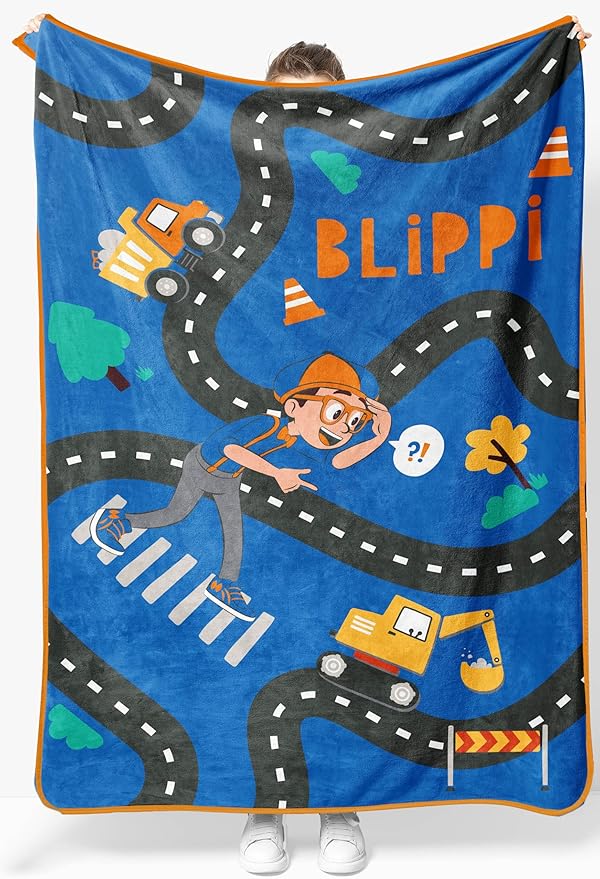 Jay Franco Kids Plush Throw Blanket â Soft & Cozy Fleece Throw for Bedroom & Couch DÃ©cor, Official Licensed Product, Blue - Blippi, 46x60 - Throw Blanket