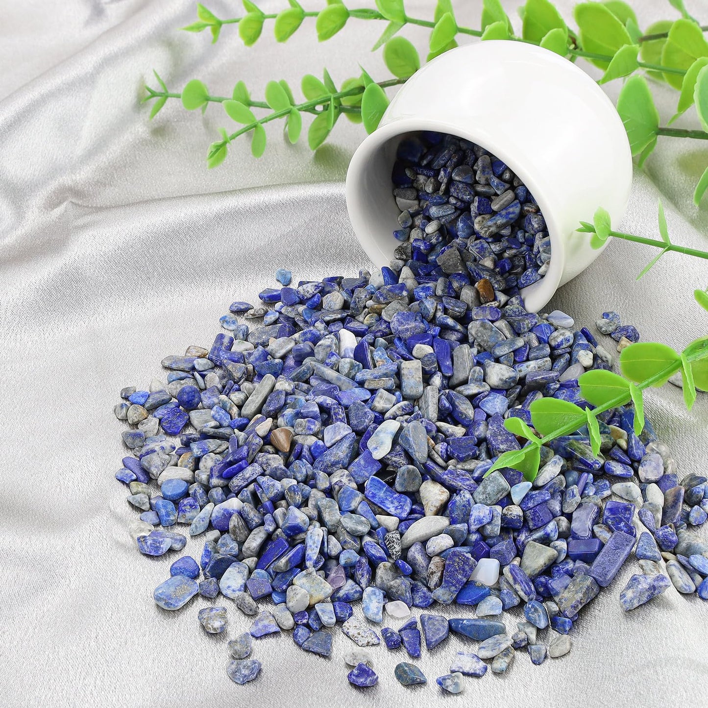 ZHIYUXI Lapis Lazuli Crystal Chips Bulk Fish Tank Decorations Aquarium Rocks Gravel Vase Filler Stones Crystals for Candle Making Witch Kit Gravel for Plants Quartz Sand Gemstone 0.22 lbs