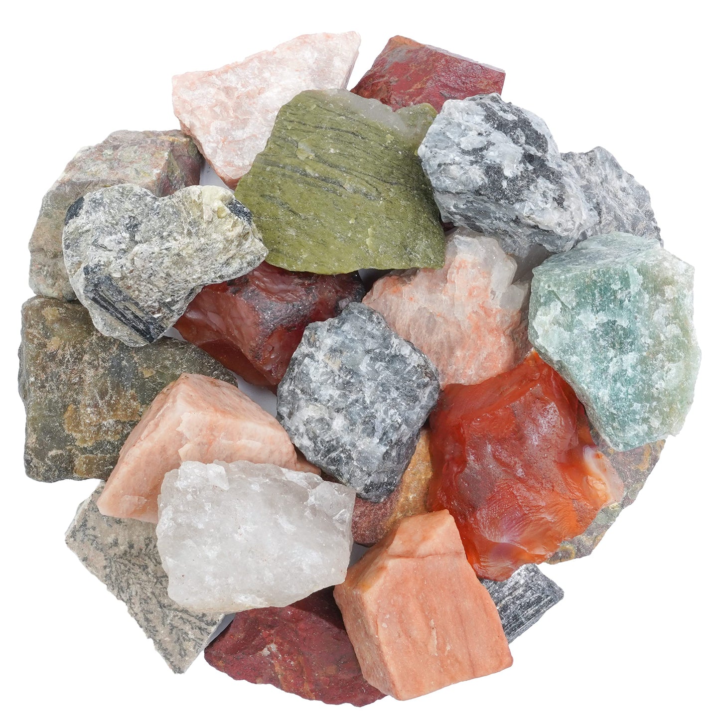 Mixed Raw Stones For Jewelry Making, Rough Gemstones and Crystals Bulk, Tumbling Bulk, Polishing, Cabbing, Lapidary, Fountain Rocks, Decoration, Wire Wrapping, Gem Mining, Reiki Healing 1 lb