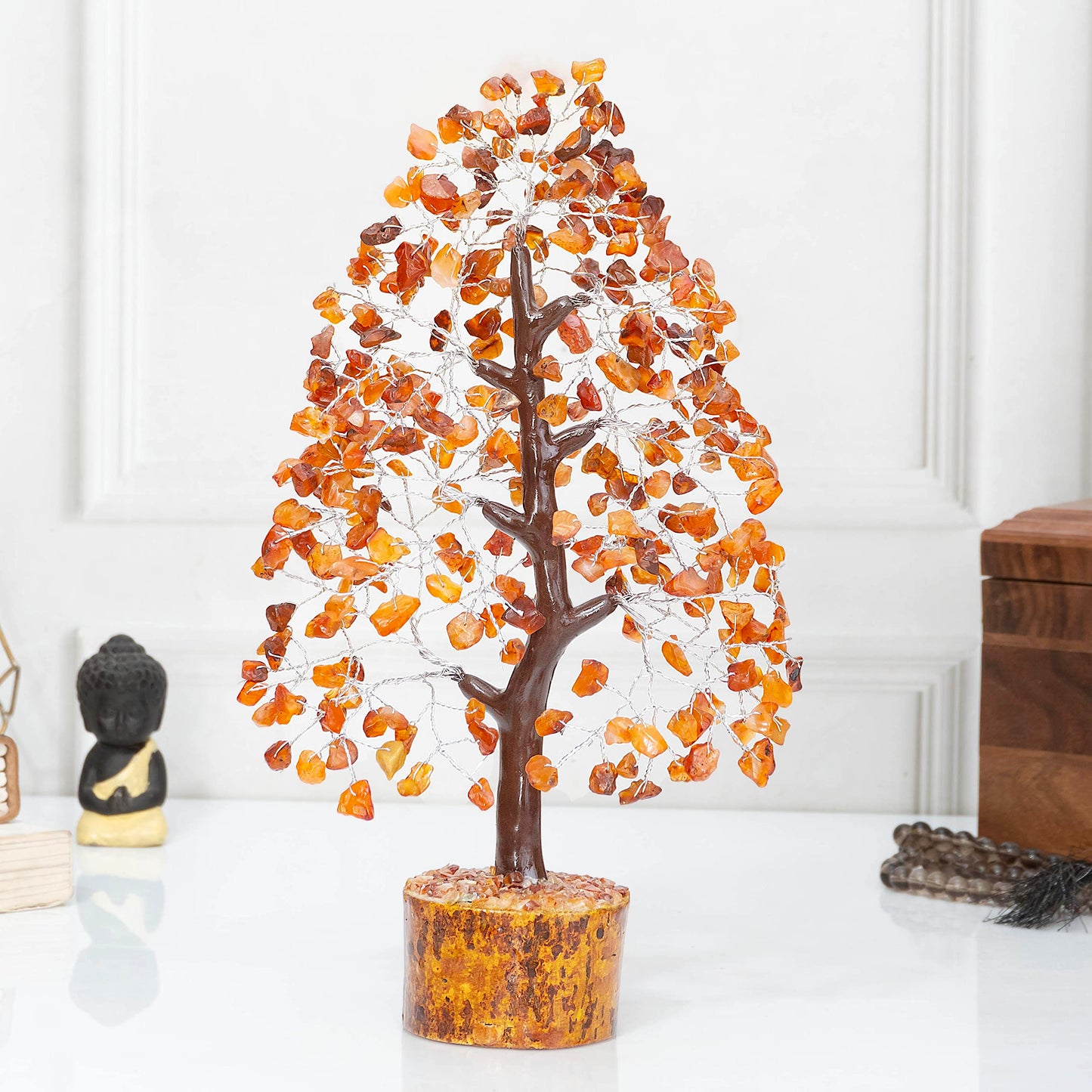 Crocon® Carnelian Crystals Tree, Birthday Gifts for Women, House Warming Gifts New Home Decor, Healing Crystals Spiritual Present, Mom Birthday Gift Her, Orange Decor, Gemstones Money Tree Positivity