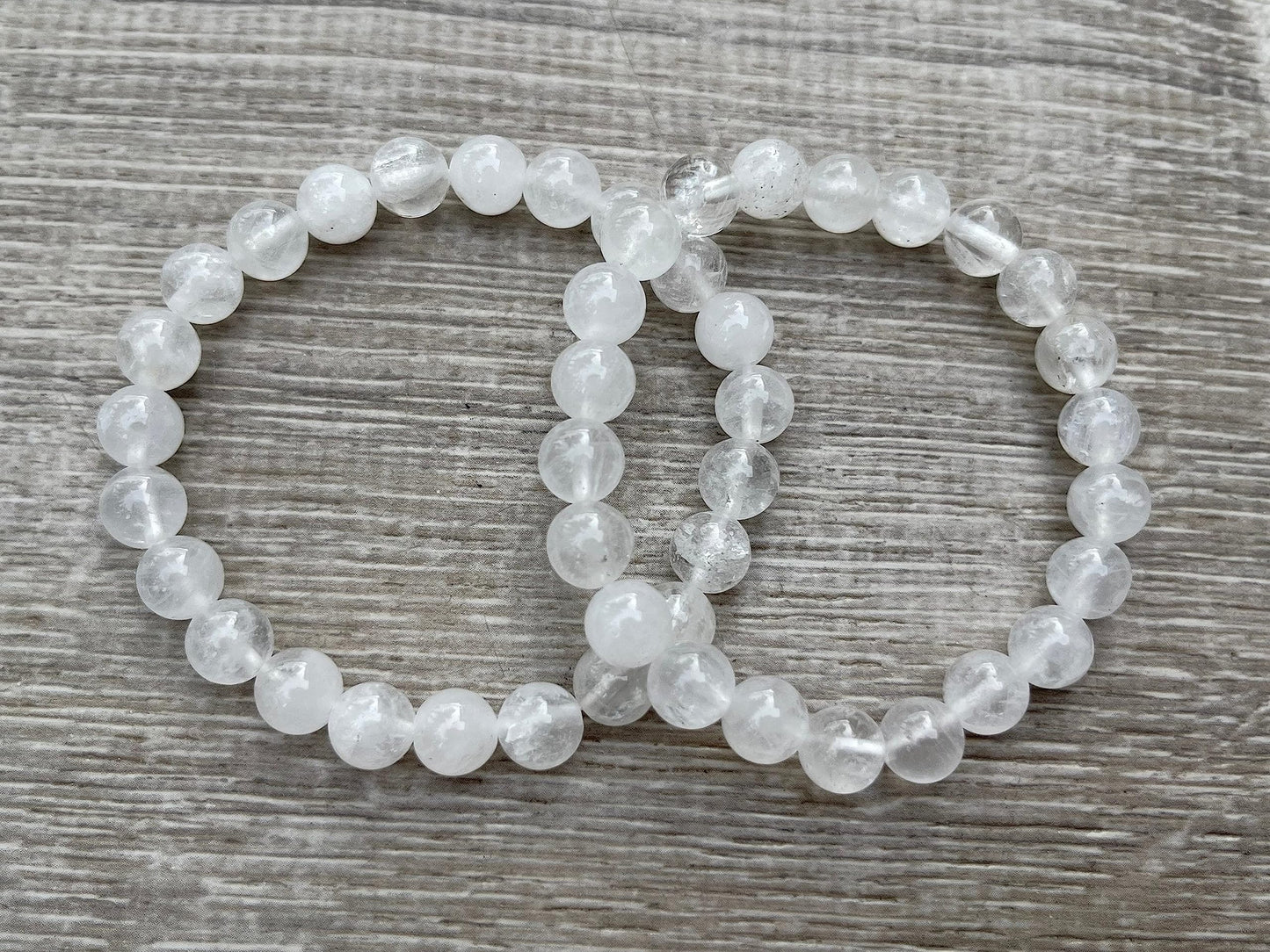 GAF TREASURES Clear Quartz Crystal Bead Bracelet 8mm, Genuine Clear Quartz Stretch Gemstone Bracelet, Healing Crystal Bracelet, Gift for Men & Women (1)