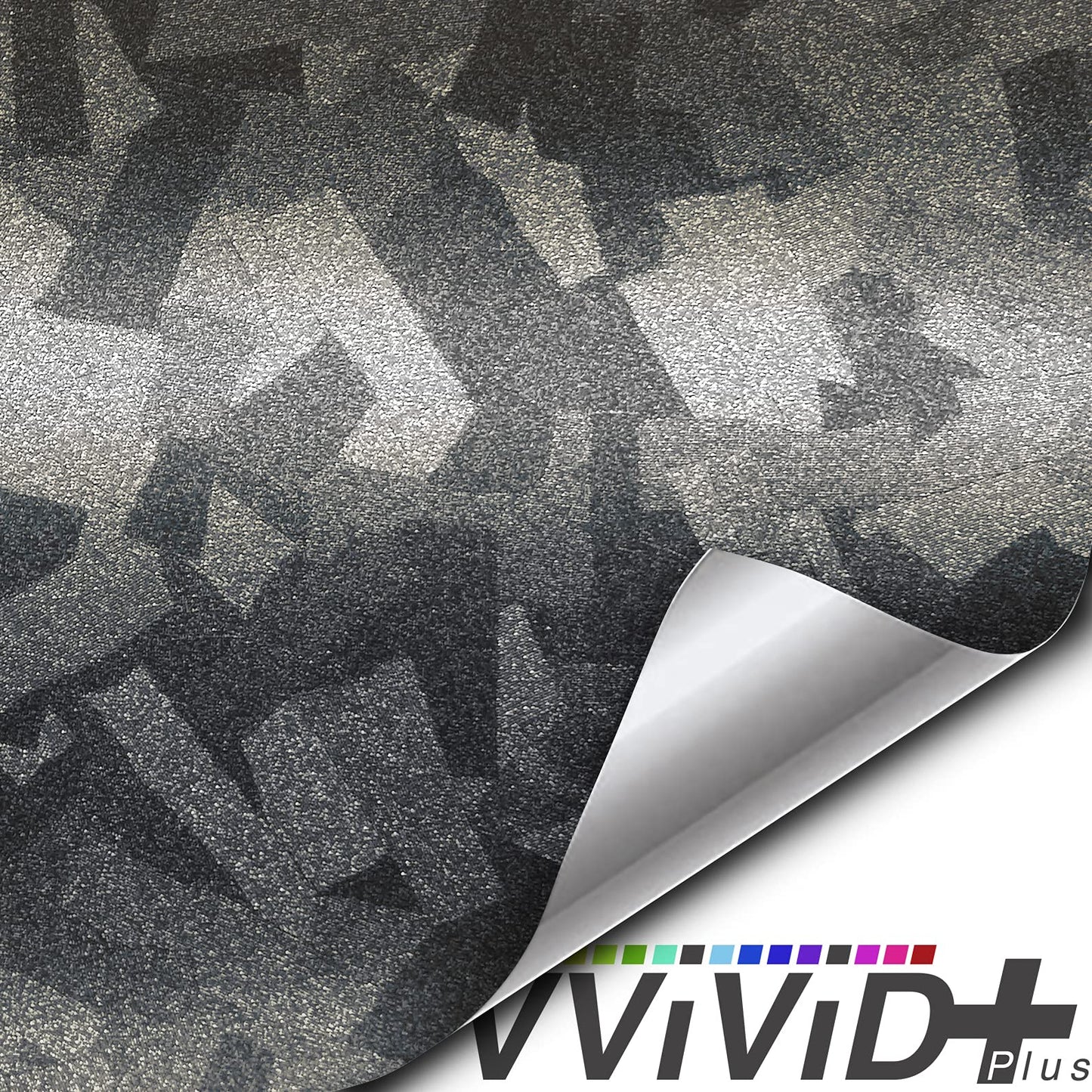 VViViD+ Forged Composite Carbon Patternless Car Vinyl Wrap Roll (25ft x 5ft, Ghost Metal)