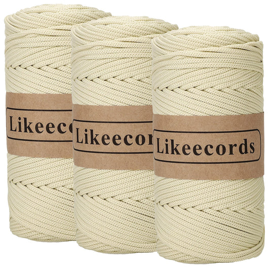 4mm Polyester Braided Macrame Cord Rope 140Yards /426Feet Macrame Supplies for DIY Crafts, Elastic Yarn for Crocheting Wall Hangings, Plant Hangers, Holders, and Home Decorations (Black)