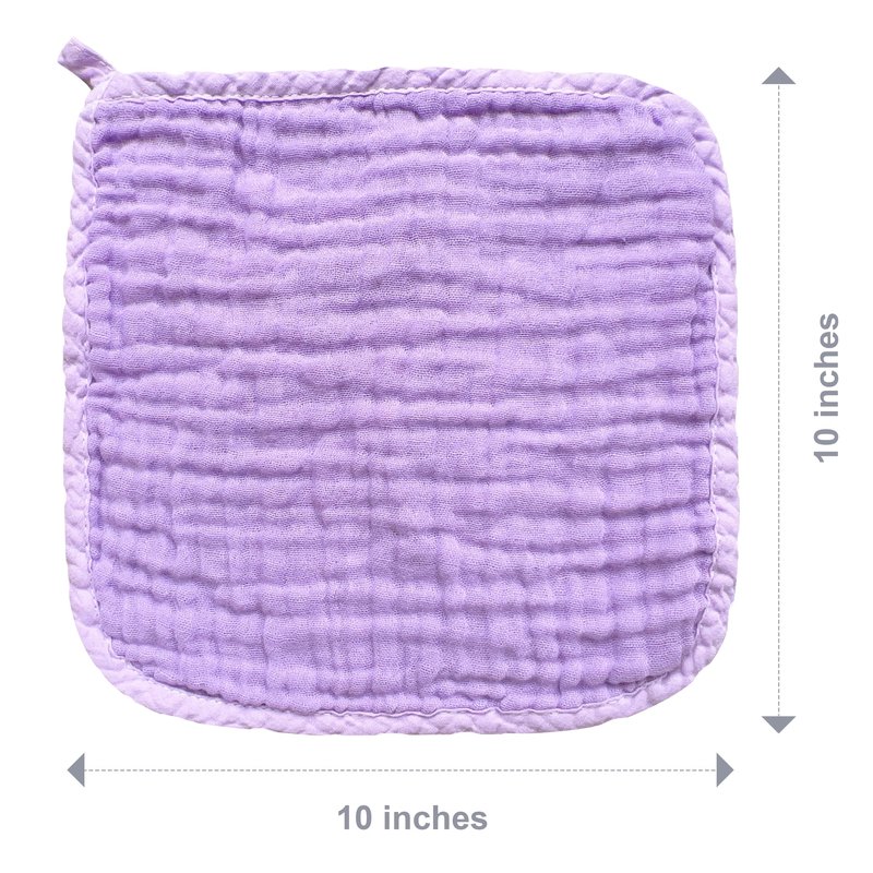 SWEET DOLPHIN 12 Pack Baby Muslin Washcloths - Soft Face Cloths for Newborn, Absorbent Bath Wash Cloths, Wipes, Burp Rag - Toddlers Essentials Stuff, Baby Registry as Shower -10"x10", Multicolor