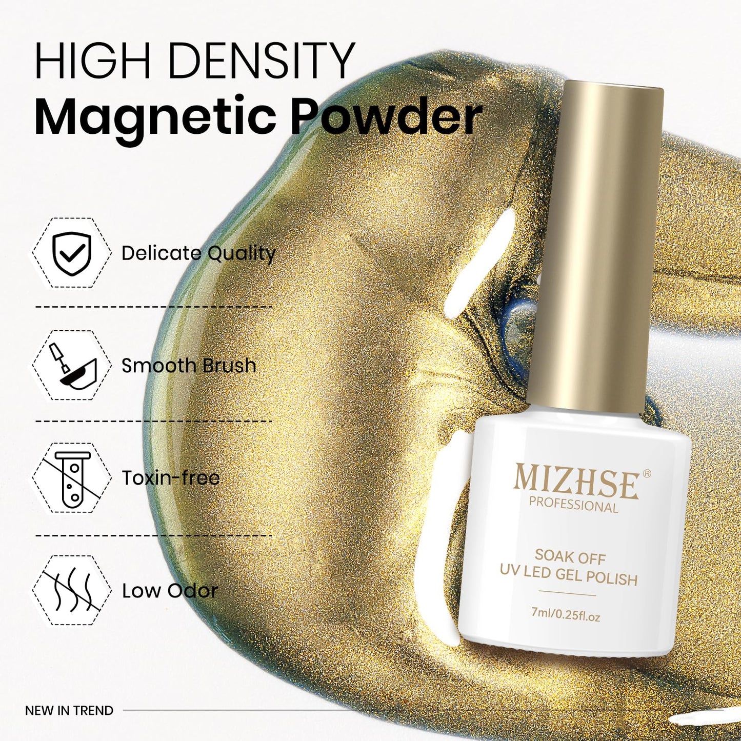 MIZHSE Cat Eye Gel Nail Polish Set, 6 Colors Dawn Ceramic Magnetic Gel Polish with Magnet Stick, Trendy Salon French Nail Polish Kit DIY at Home Gift Set for Women