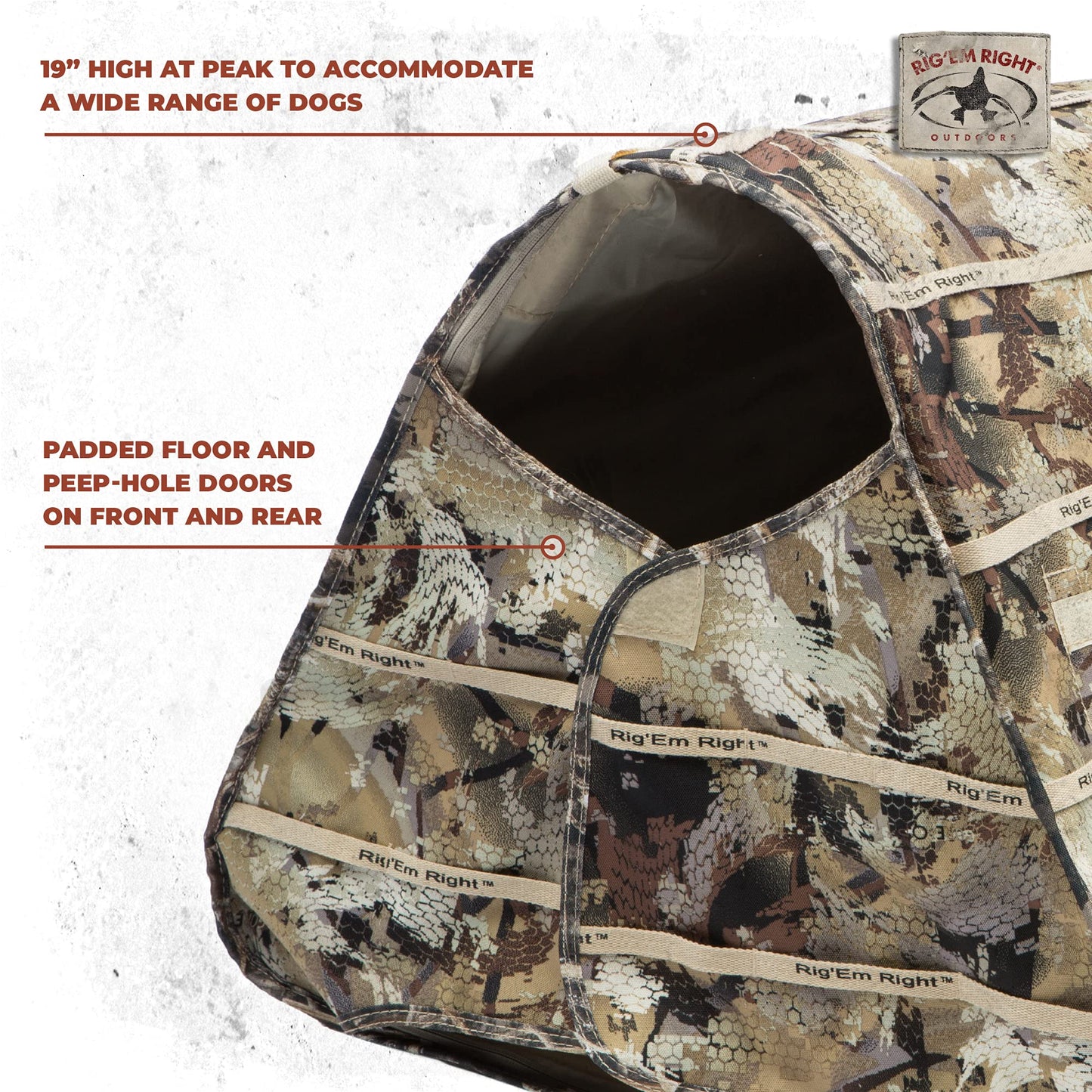Rig'Em Right Waterfowl Field Bully Bird Hunting Dog Blind - Ultra Quick Setup with no Pins, Hinges or Poles (Gore Optifade Marsh Camo)