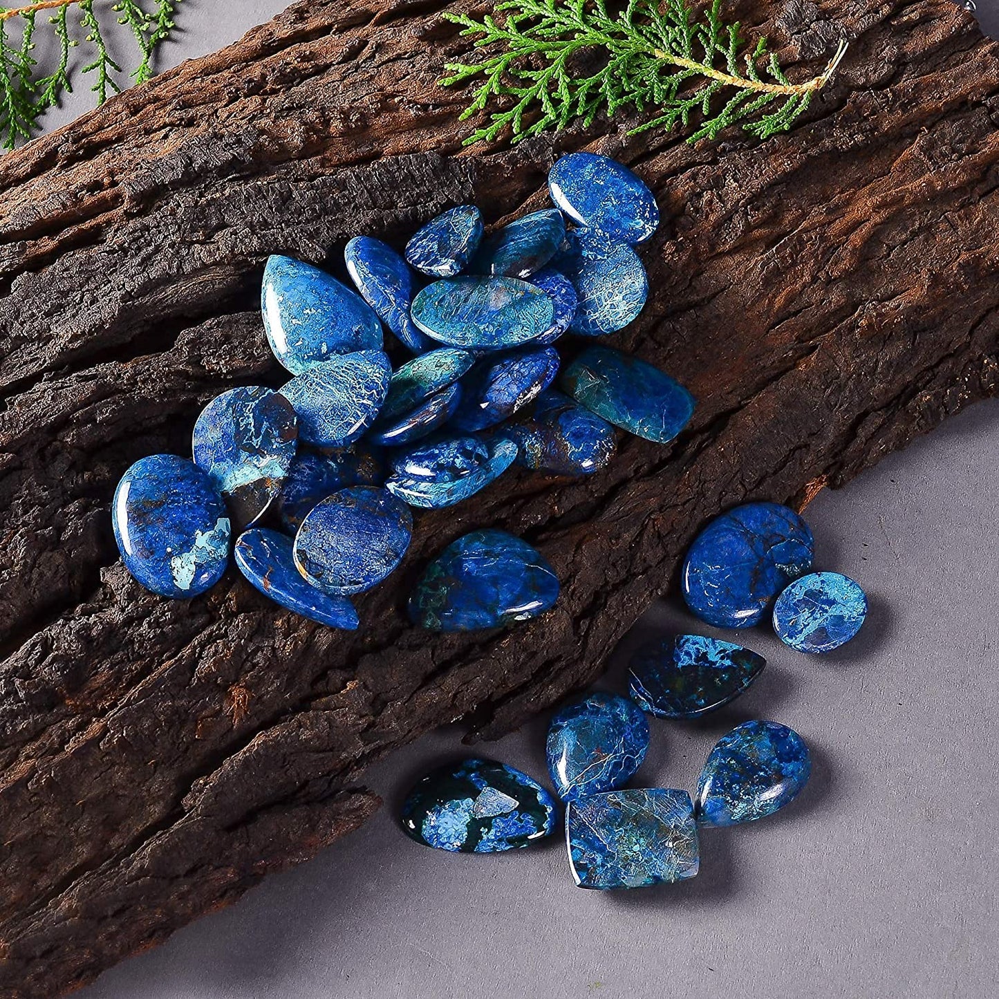 GEMKORA™ 4pcs Shattuckite Gemstone Wholesale Cabochons Lot, Jewelry Making Loose Gemstone, Polished Home Decor Specimen, DIY, Wire Wrapping, Reiki, Healing Crystals, Bulk
