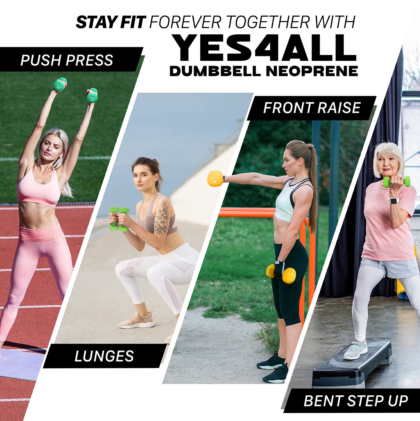 Dumbbell Neoprene 5-10-15lb pair + Metal Rack