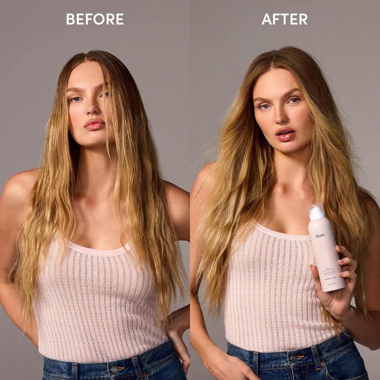OUAI Super Dry Shampoo - Volumizing Dry Shampoo - Absorbs Oil, Dirt & Sweat - Blends Seamlessly into Hair with Zero Residue & Enriched with a Long-Lasting Scent - Melrose Place (4.5 oz)