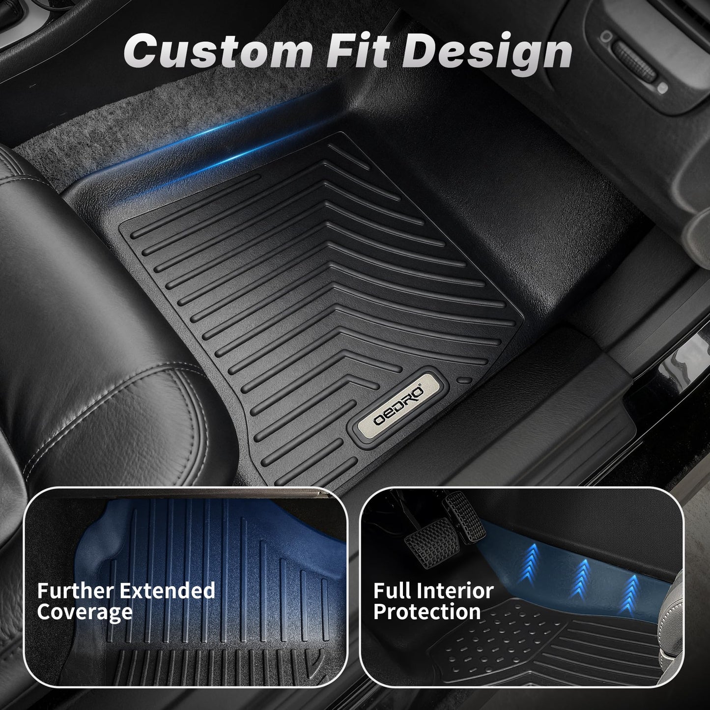 OEDRO Floor Mats Trunk Mat with Backrest Mat Fit for BMW X3 2025 2026, Custom Fit TPE All Weather Trunk Mat with Backrest for BMW X3 Accessories, Anti-Slip Back Seat Protector for X3, Full Mat Set