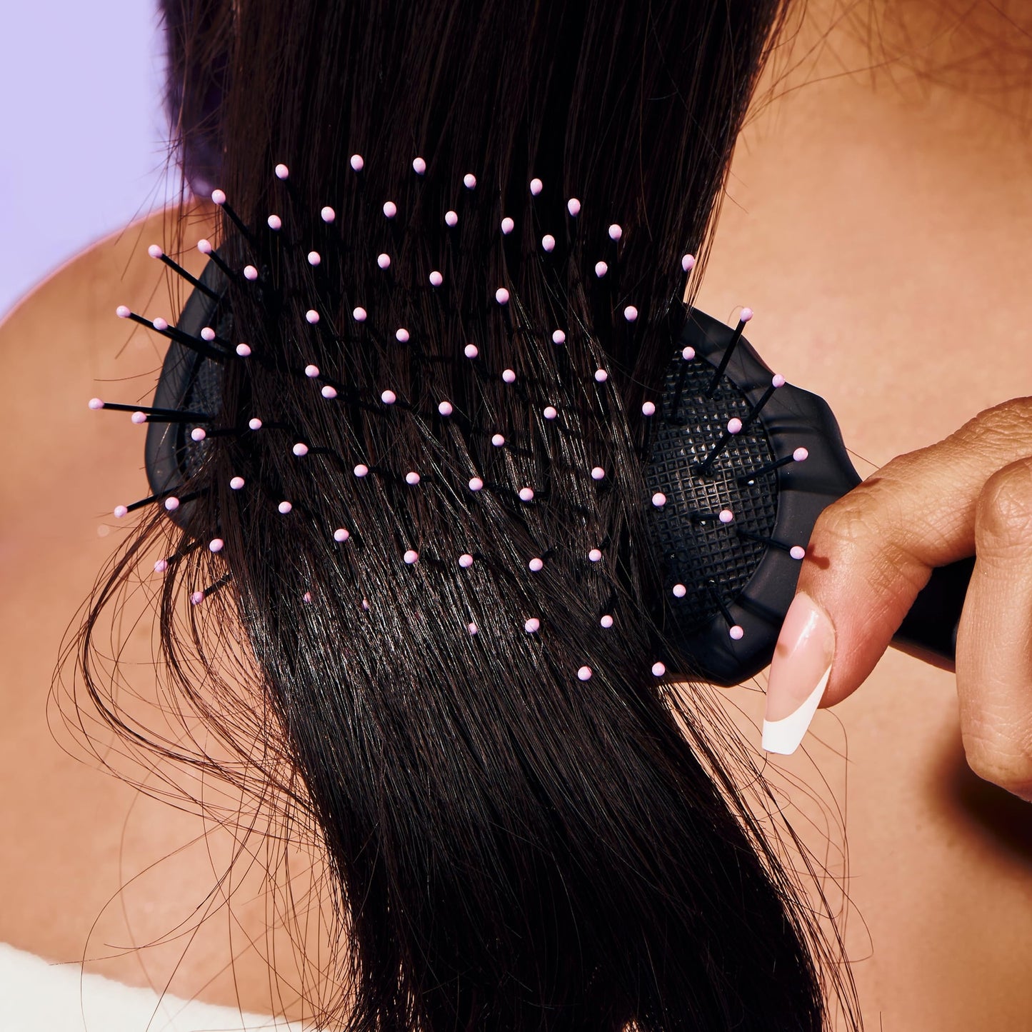 Gimme Hair Brush - Mini Travel Detangler Brush for Thick Hair with Anti-Static, Heat-Resistant & Flexible Nylon Bristles - Hair Tools for Women, Teens & Girls, Black