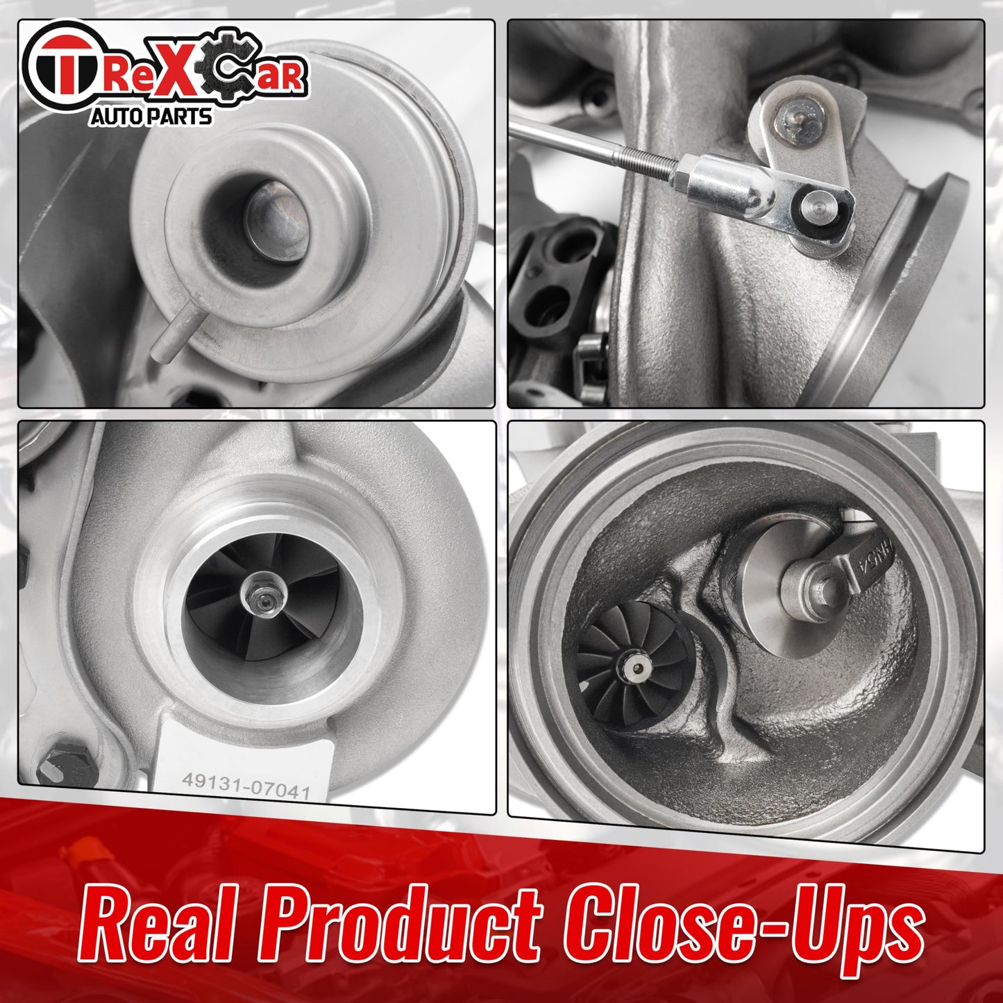 TREXCAR Turbo Left Position Turbocharger for 2006-2011 BMW 135i 335i E82 E88 Engine 550HP TD04-17T N54 with Billet Compressor Wheel JD Series 49131-07041
