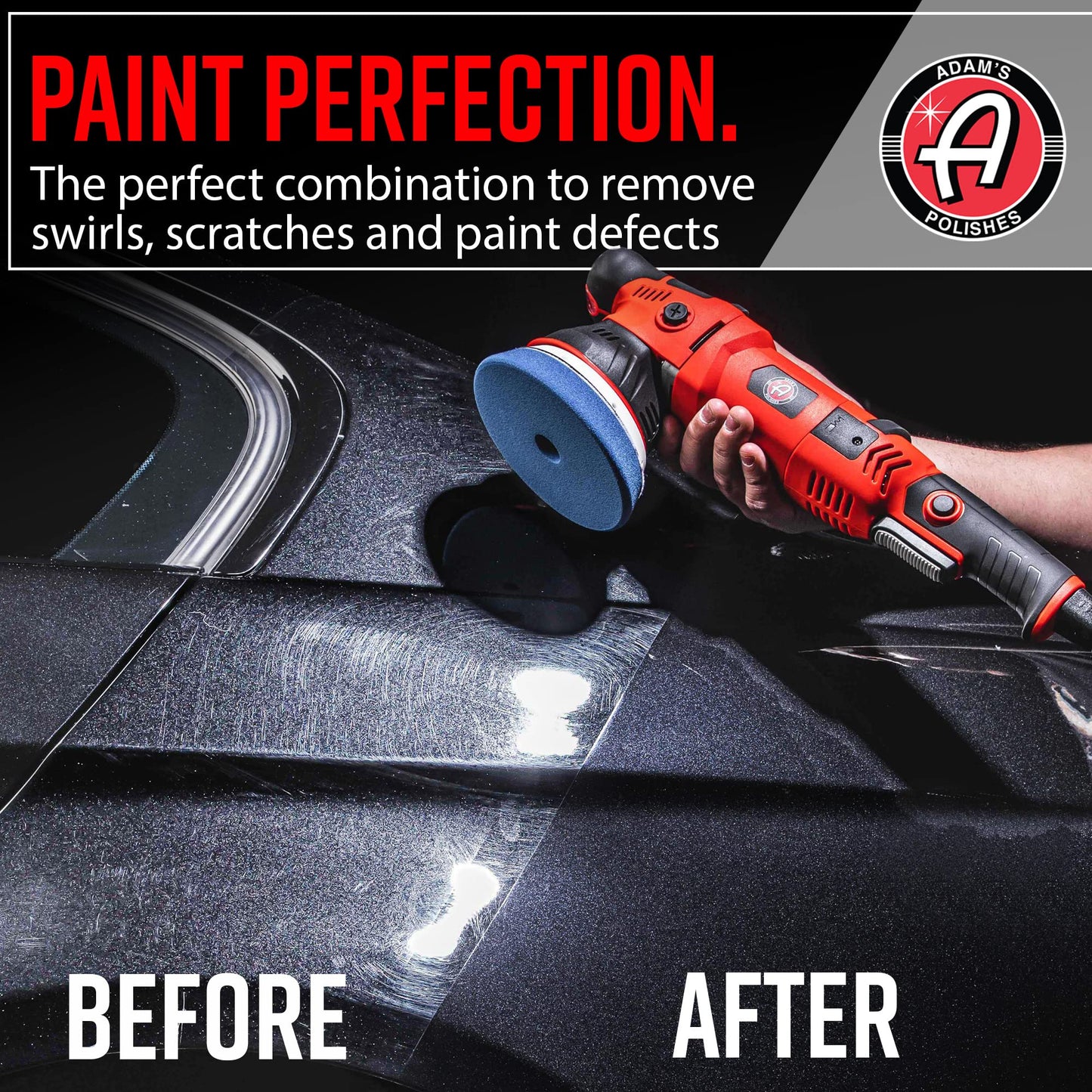 Adam's Polishes SK Pro 15mm Car Polisher - Professional Buffer Polisher For Car Detailing | Use W/Car Polish, Polishing Compound, or Car Scratch Remover | Car Wash Clay Bar Ceramic Coating