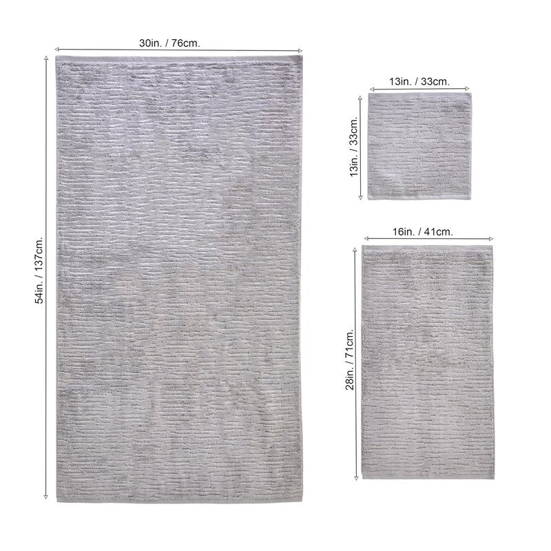 SKL Home CloudSoft 100% Cotton Luxury 6-Piece Towel Set, 600 GSM, Ultra Plush & Absorbent - 2 Bath Towels, 2 Hand Towels, 2 Washcloths, Gray