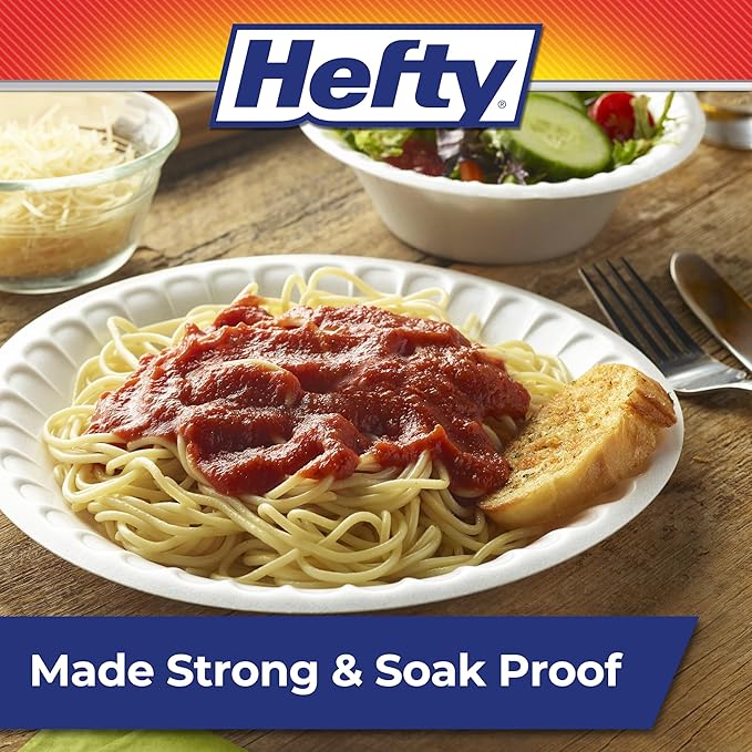 Hefty Everyday 9 Inch Foam Plates, White, 45 Count (Pack of 1)