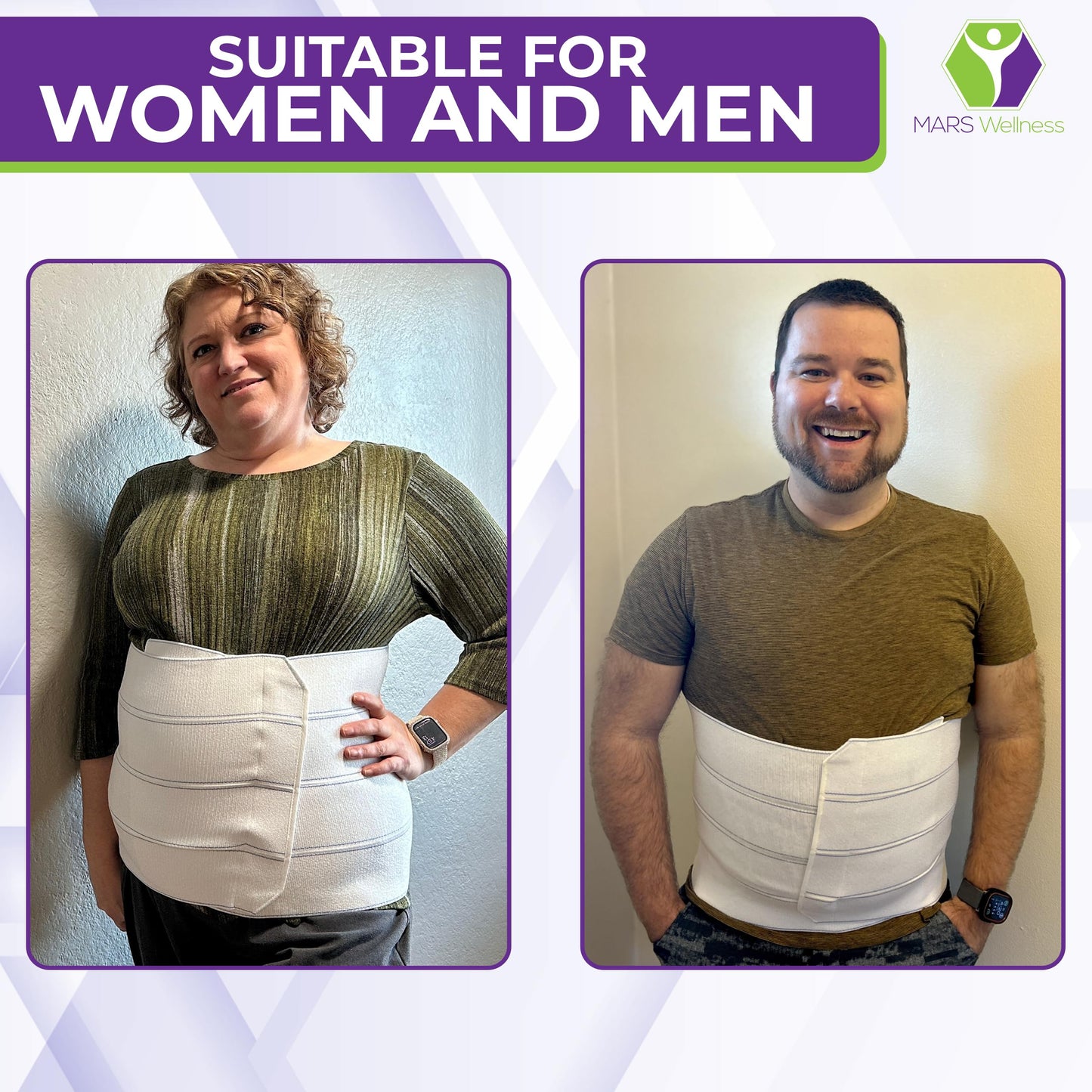 MARS WELLNESS Premium Plus Size Bariatric Abdominal Binder - 12" 4 Section/Panel - Bariatric Binder Abdominal Brace for Men or Women - Fits Waist Sizes 55"" - 72"""