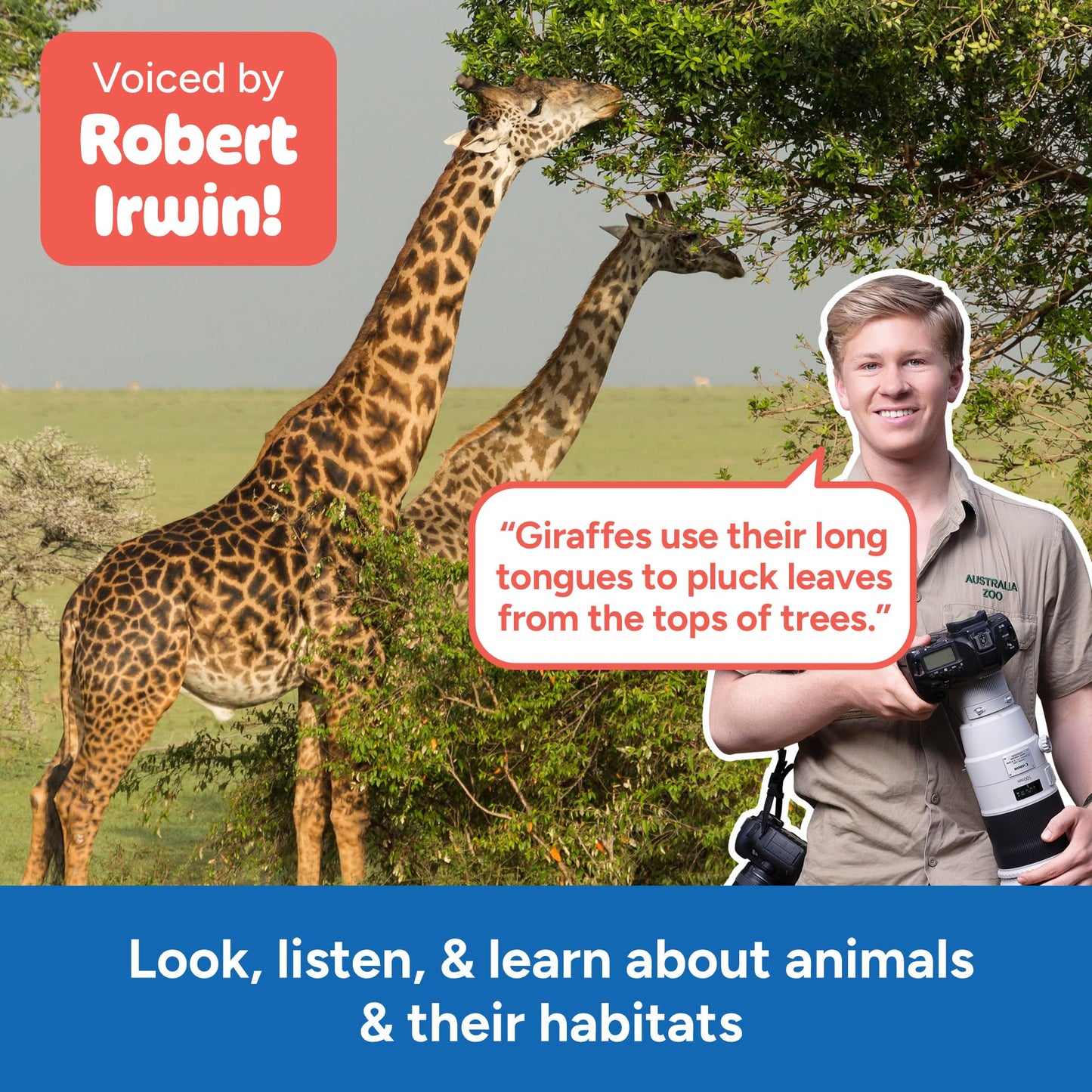 Educational Insights GeoSafari® Jr. Talking Wildlife CameraTM Featuring Robert Irwin - Preschool Science Toys for Little Kids, Toddler STEM Toys, Cool Gifts for Boys & Girls Ages 4+
